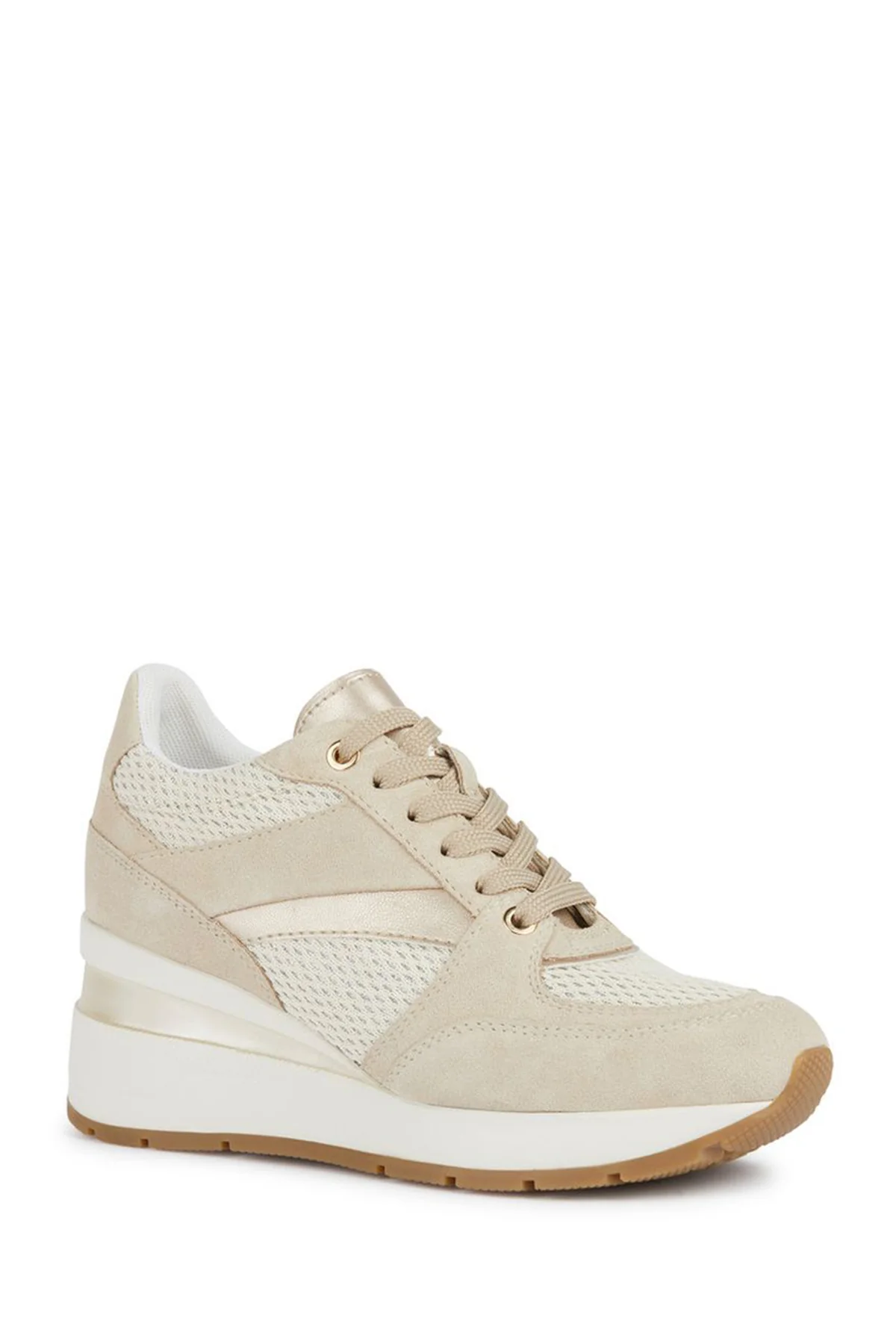 Geox Kadın Bej Zosma Kalın Tabanlı Bağcıklı Deri Sneaker - Image 3