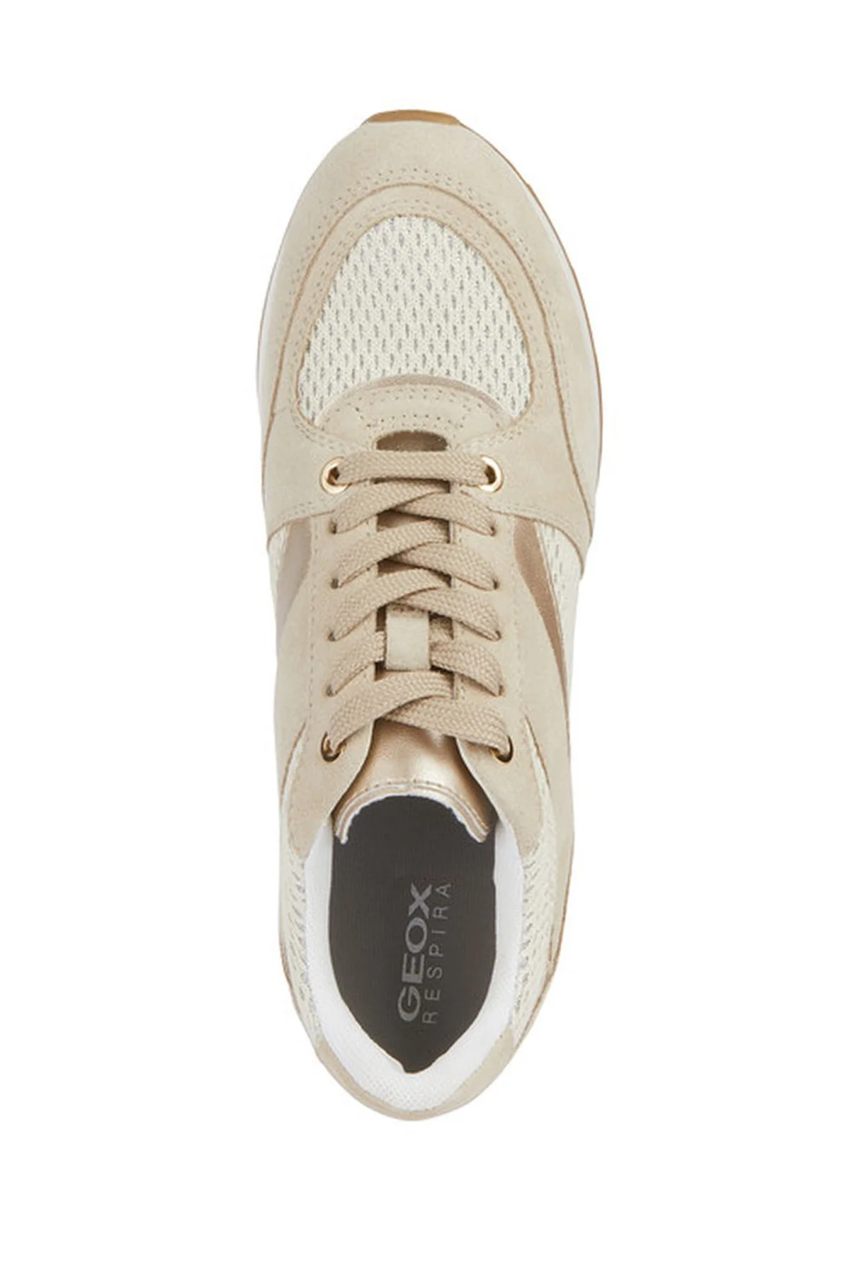 Geox Kadın Bej Zosma Kalın Tabanlı Bağcıklı Deri Sneaker - Image 5