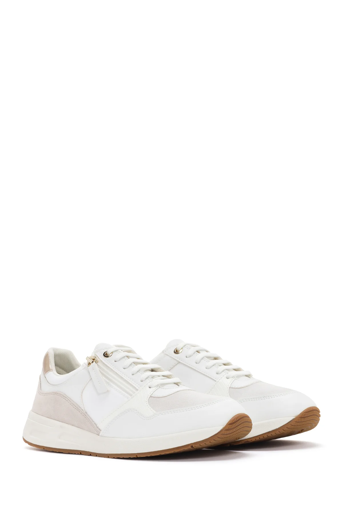 Geox Kadın Beyaz Bulmya Bağcıklı Deri Sneaker - Image 3