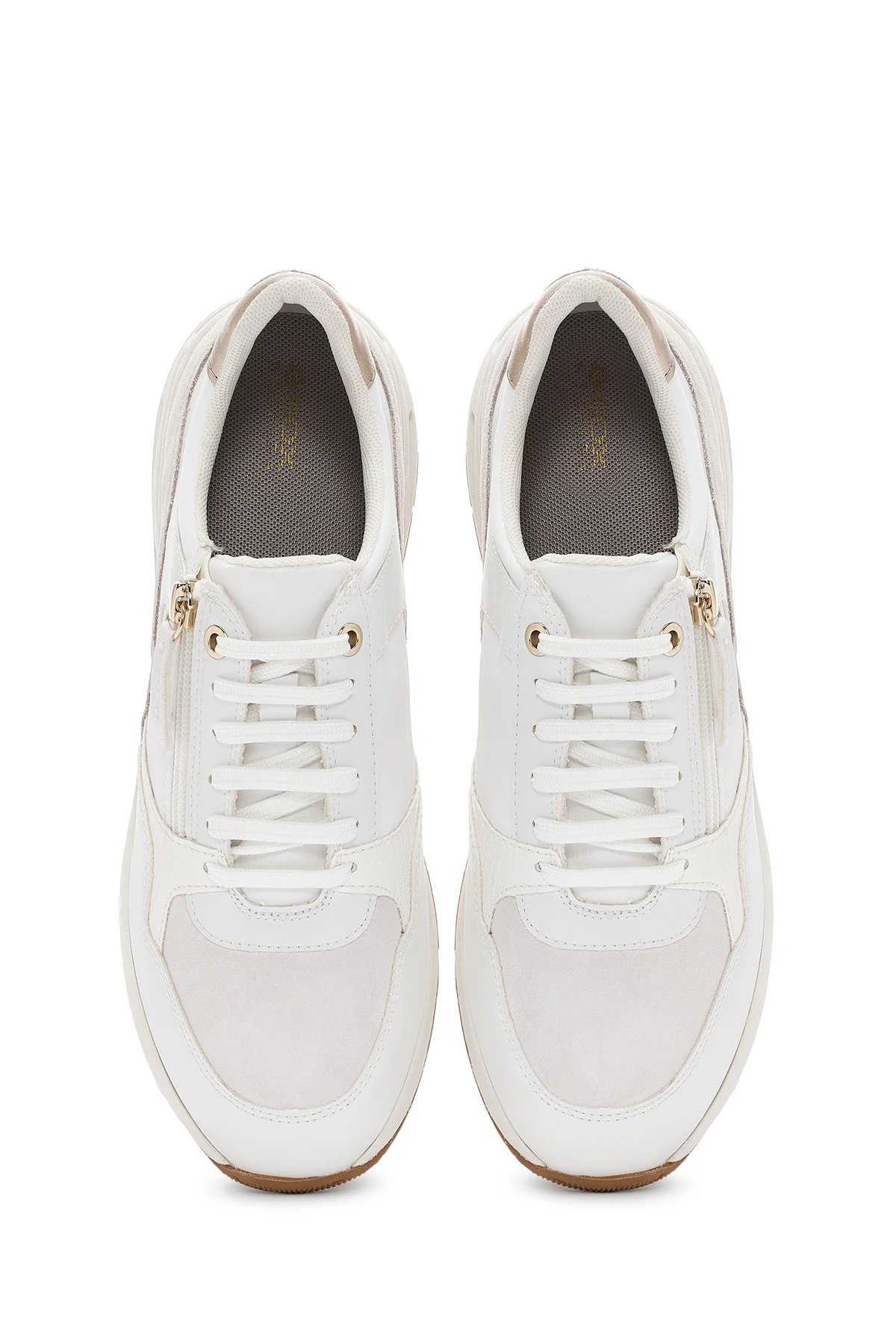 Geox Kadın Beyaz Bulmya Bağcıklı Deri Sneaker - Image 7