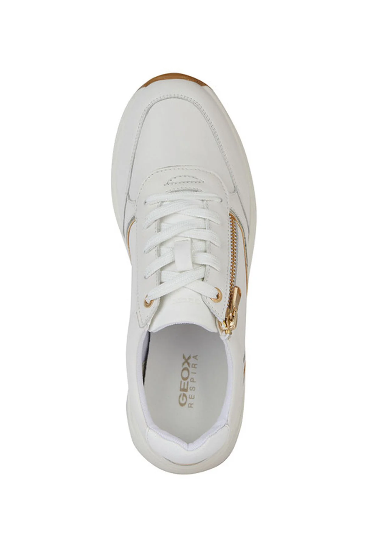 Geox Kadın Beyaz Bulmya Bağcıklı Deri Sneaker - Image 5