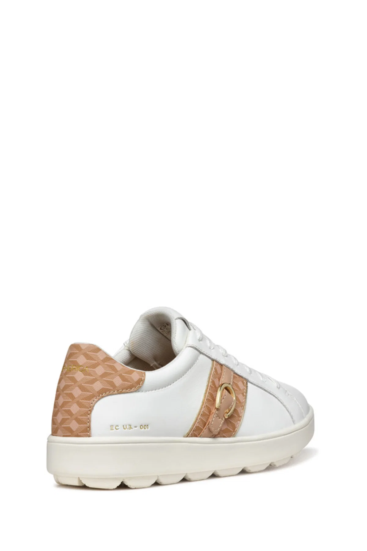 Geox Kadın Beyaz D Spherica Ecub - 1 A - Na + Pr.Sy Bağcıklı Deri Sneaker - Image 4