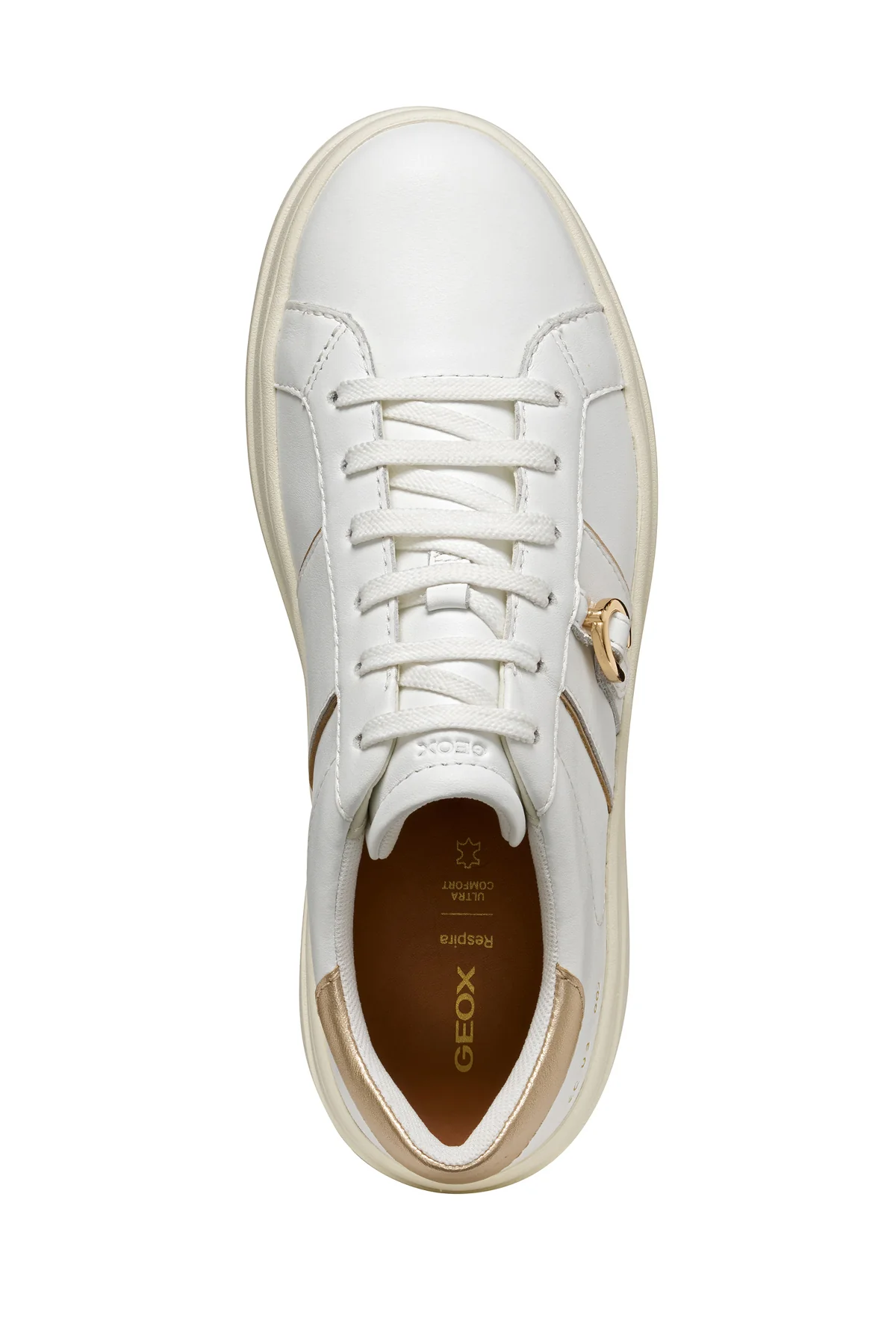 Geox Kadın Beyaz D Spherıca Ecub-2 B - Nappa+Me Bağcıklı Kalın Tabanlı Deri Sneaker - Image 5