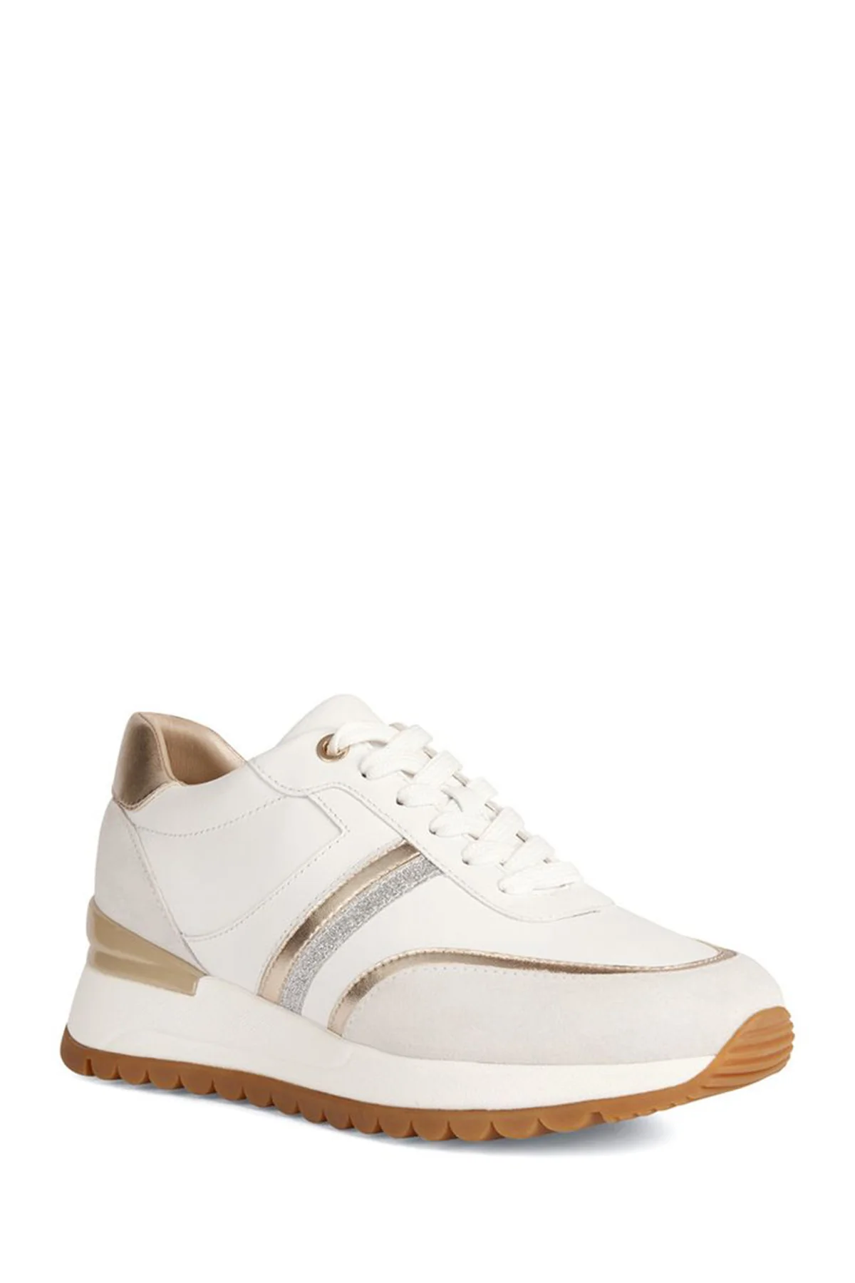 Geox Kadın Beyaz Desya Kalın Tabanlı Deri Sneaker - Image 3