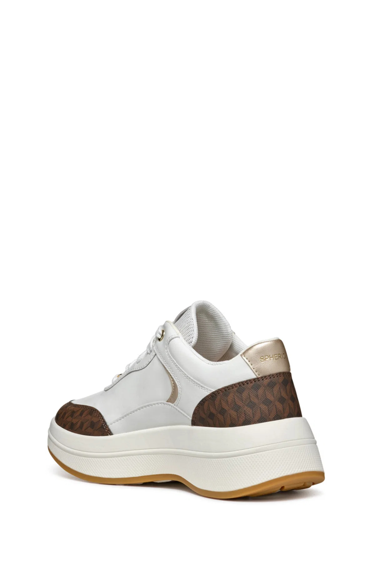 Geox Kadın Beyaz Kalın Tabanlı Bağcıklı Deri Sneaker - Image 2