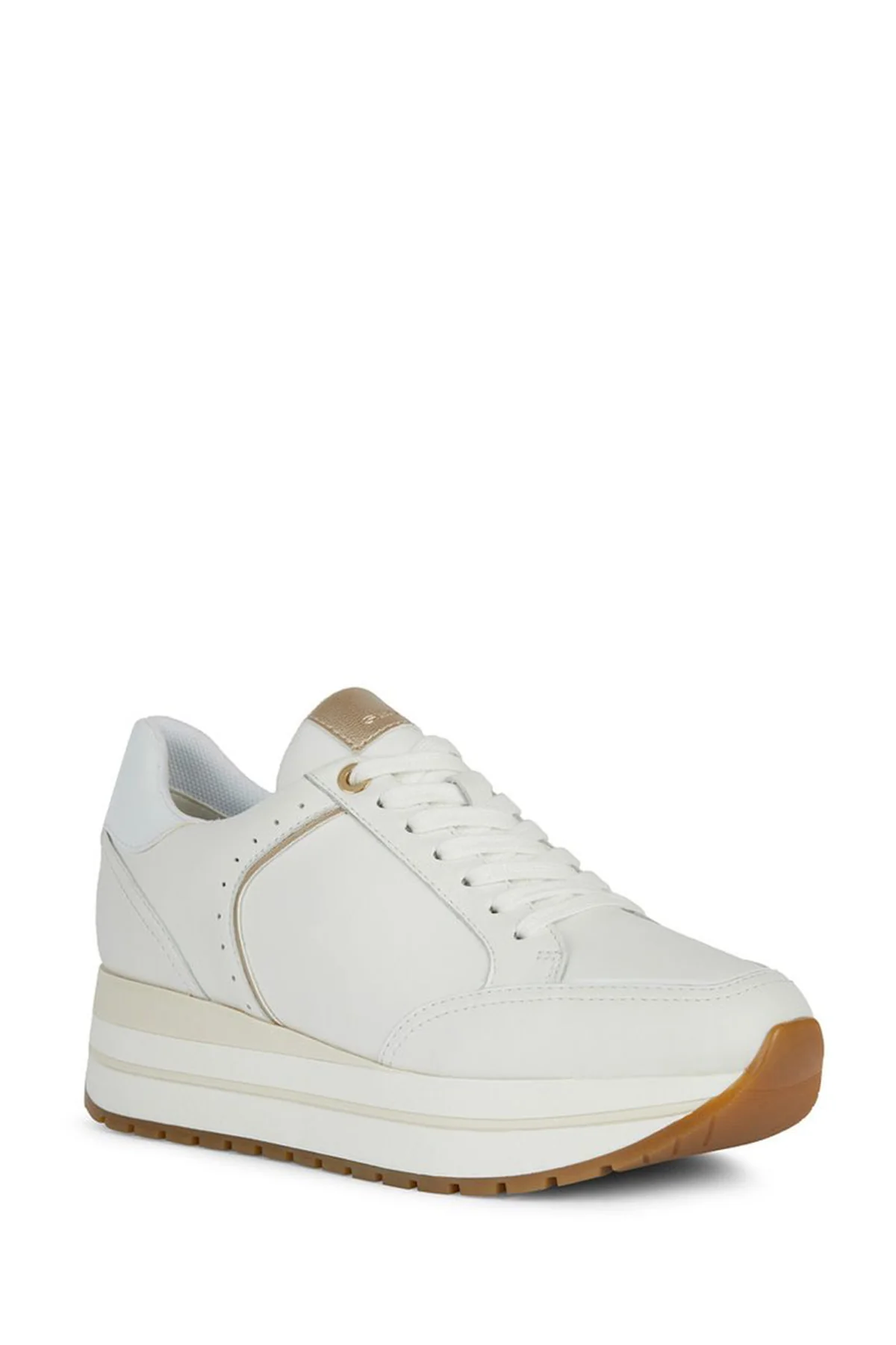Geox Kadın Beyaz Kency Kalın Tabanlı Bağcıklı Deri Sneaker - Image 3