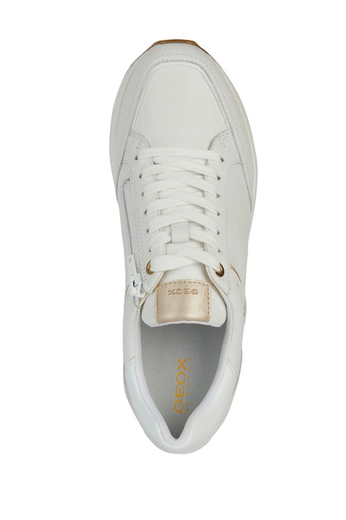 Geox Kadın Beyaz Kency Kalın Tabanlı Bağcıklı Deri Sneaker - Image 5