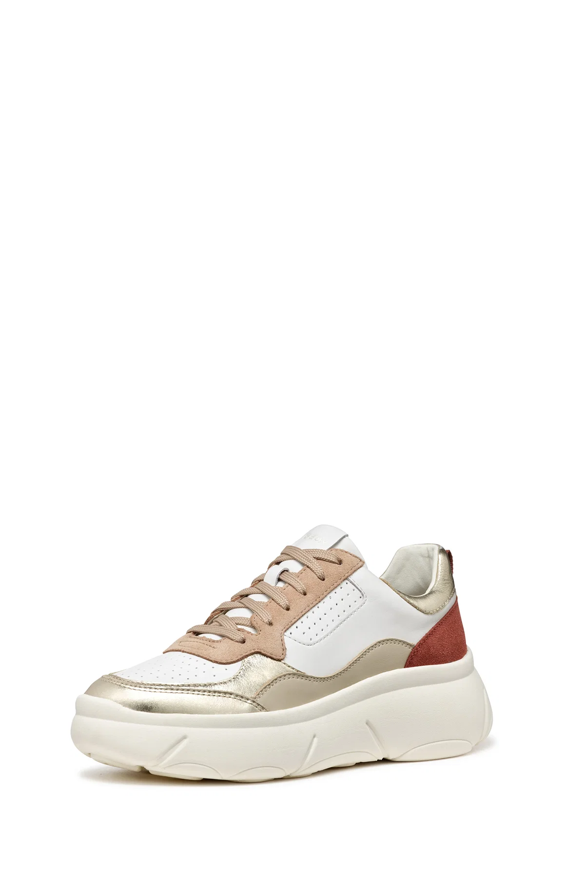 Geox Kadın Beyaz Nebula 2.0 X Bağcıklı Kalın Taban Deri Sneaker - Image 2