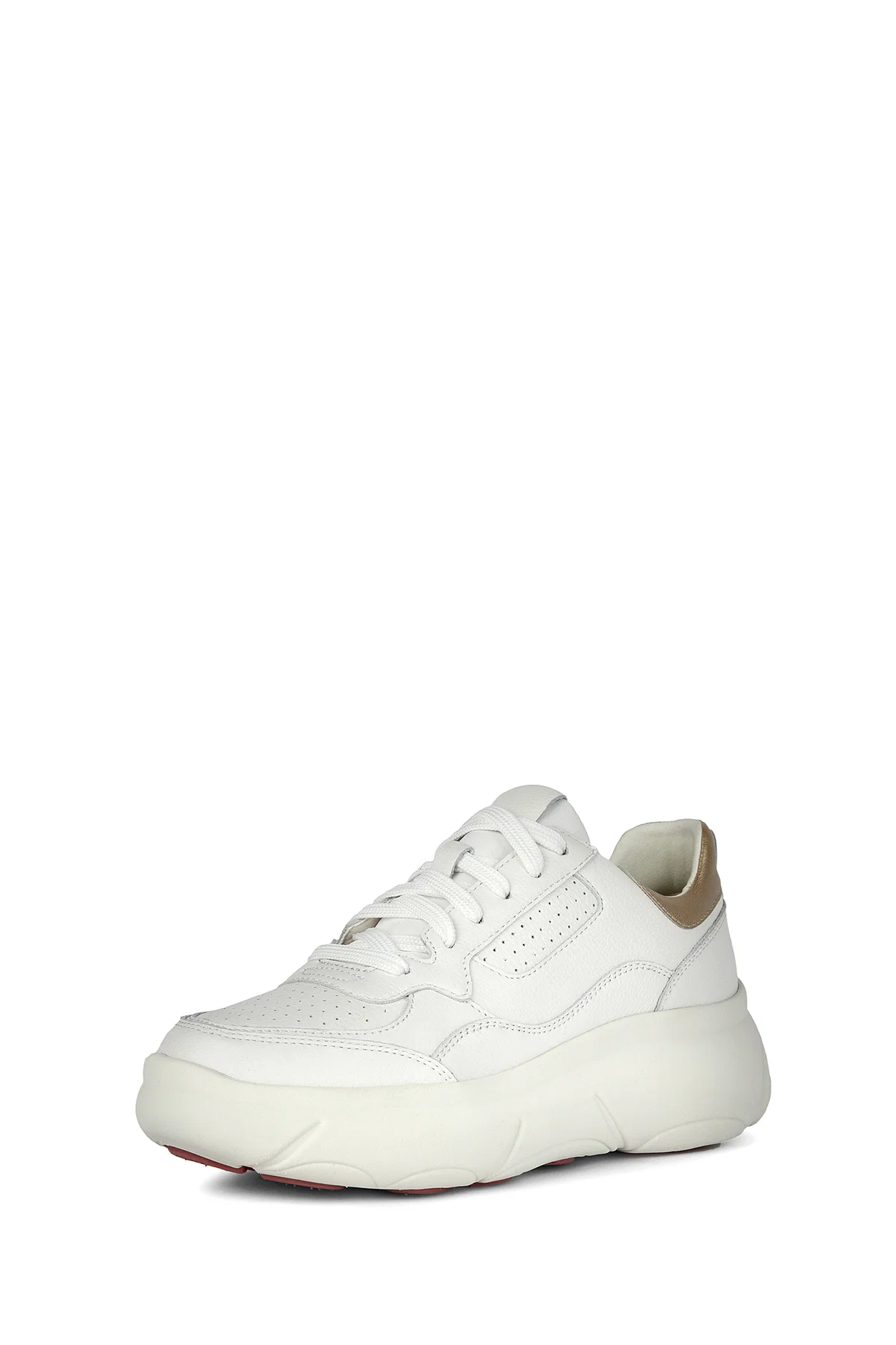 Geox Kadın Beyaz Nebula 2.0 X Kalın Tabanlı Bağcıklı Deri Sneaker - Image 2