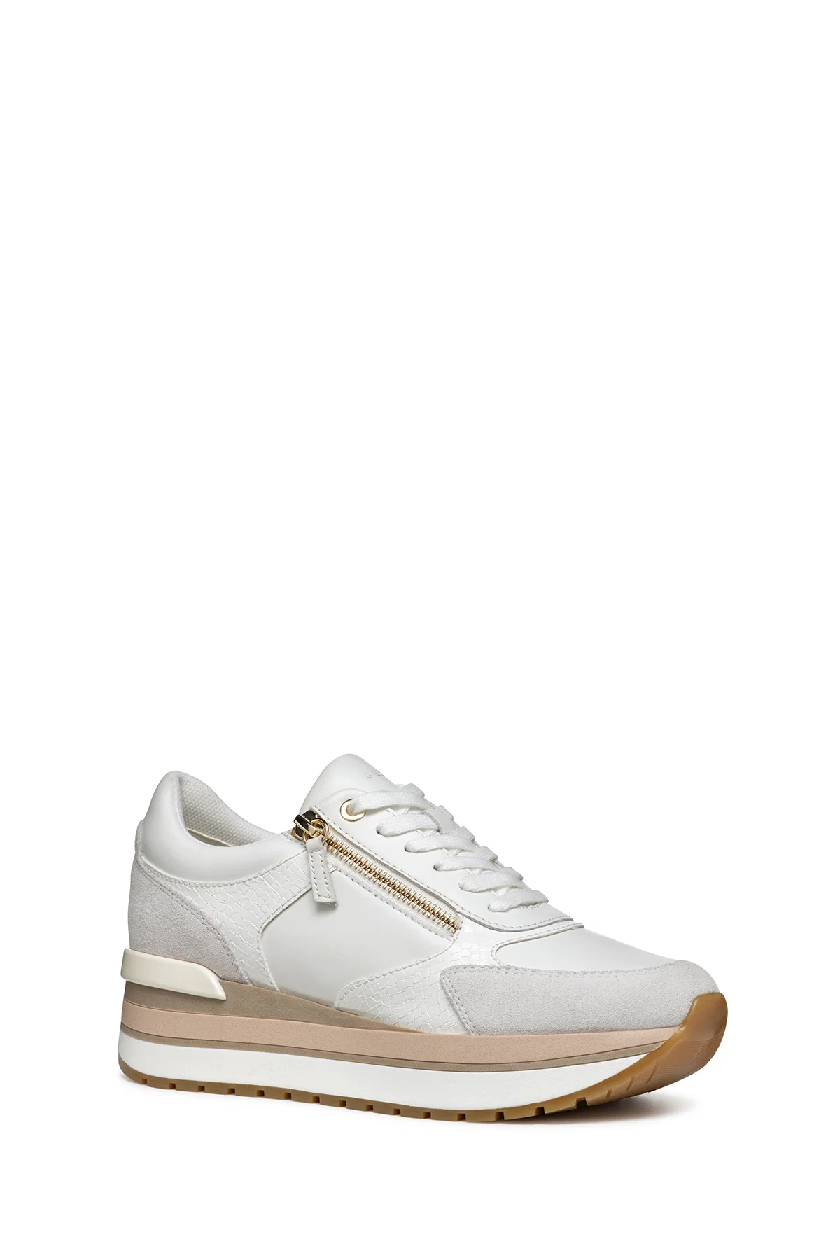 Geox Kadın Beyaz New Kency Bağcıklı Kalın Tabanlı Sneaker - Image 3