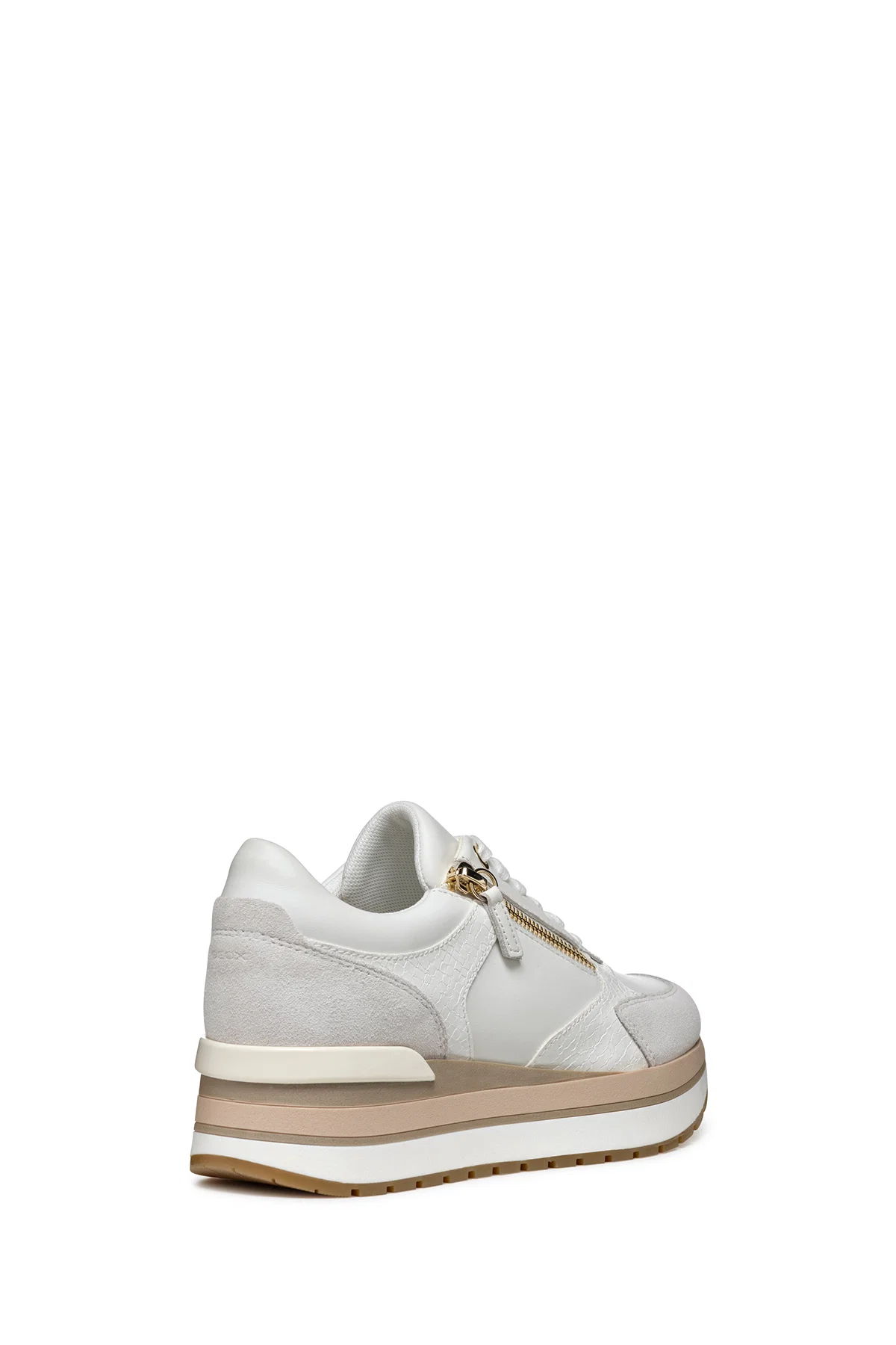 Geox Kadın Beyaz New Kency Bağcıklı Kalın Tabanlı Sneaker - Image 5