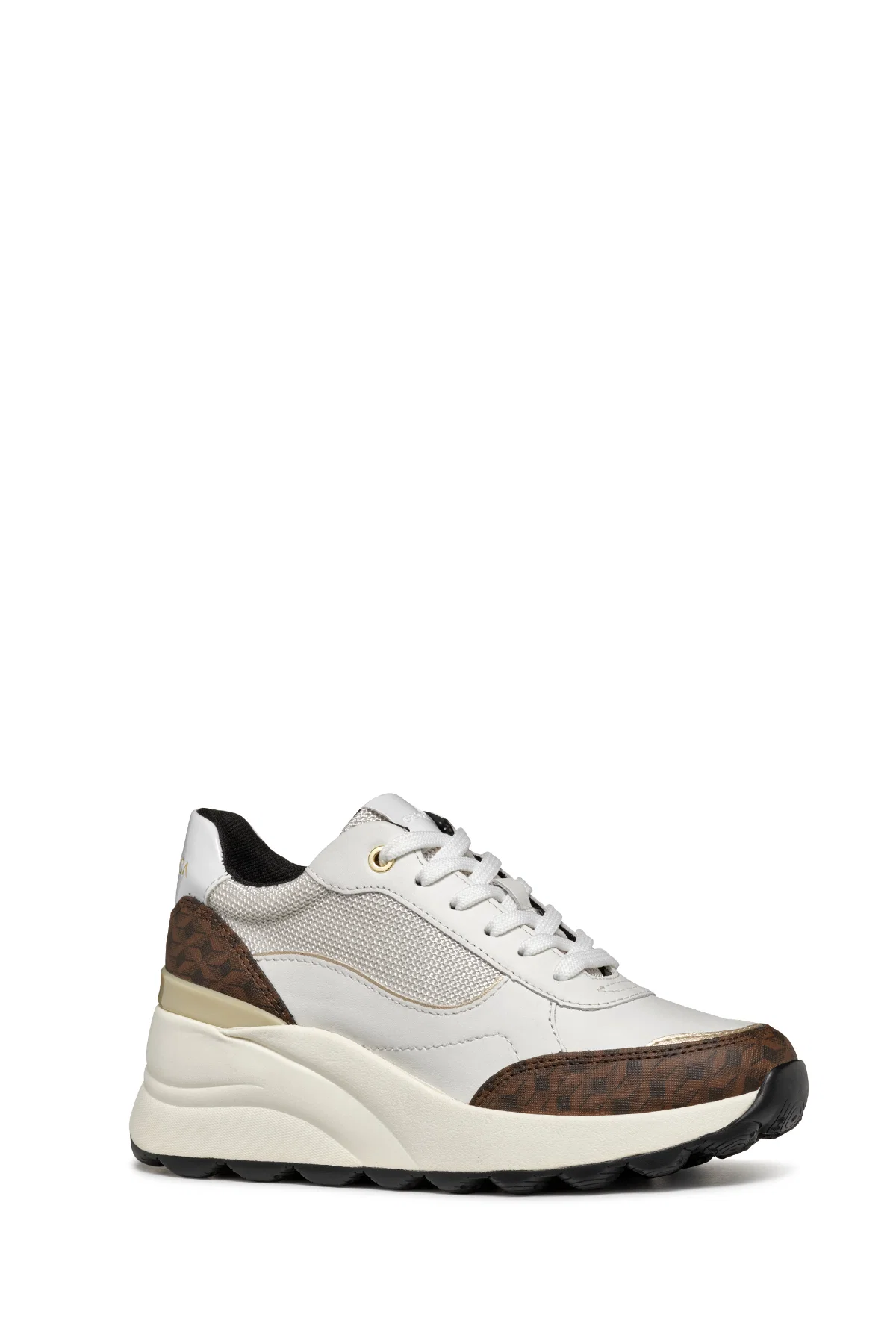 Geox Kadın Beyaz Spherica Ec13 Bağcıklı Kalın Taban Deri Sneaker - Image 3