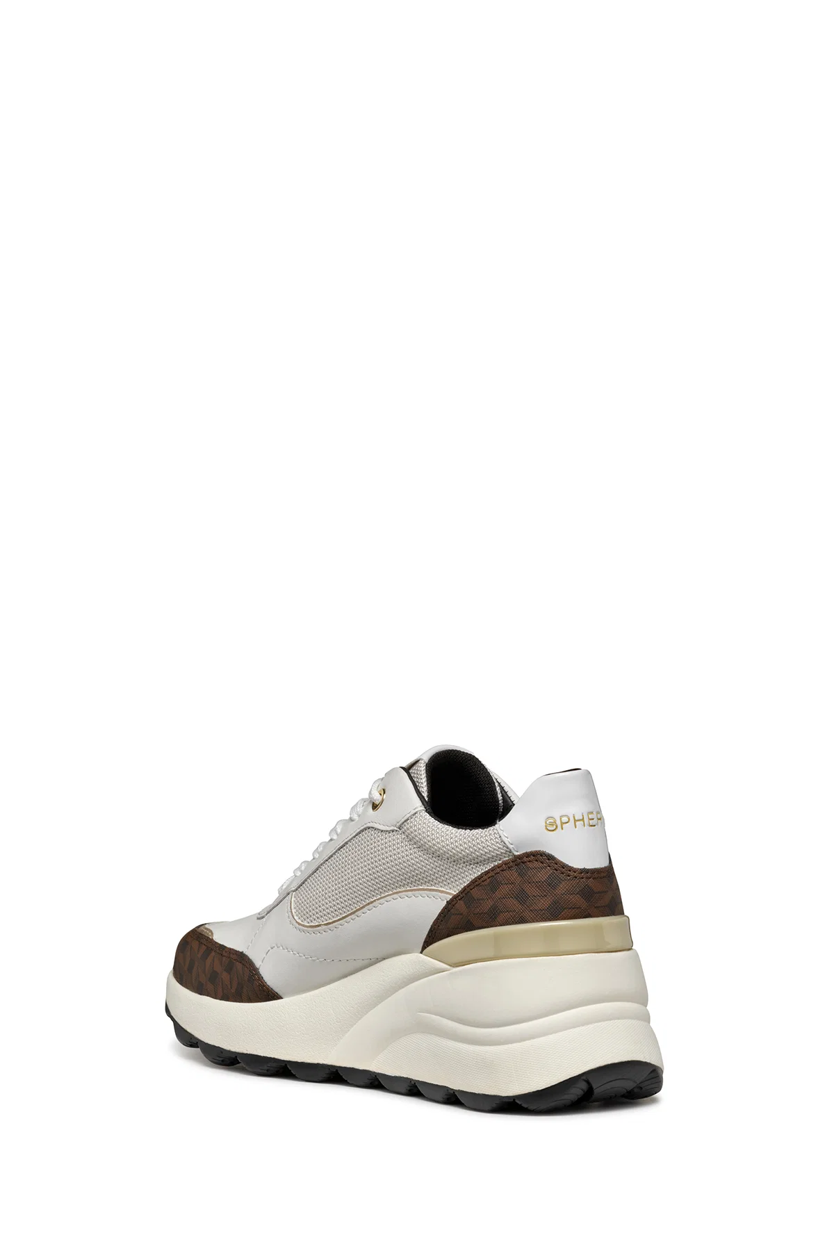 Geox Kadın Beyaz Spherica Ec13 Bağcıklı Kalın Taban Deri Sneaker - Image 4