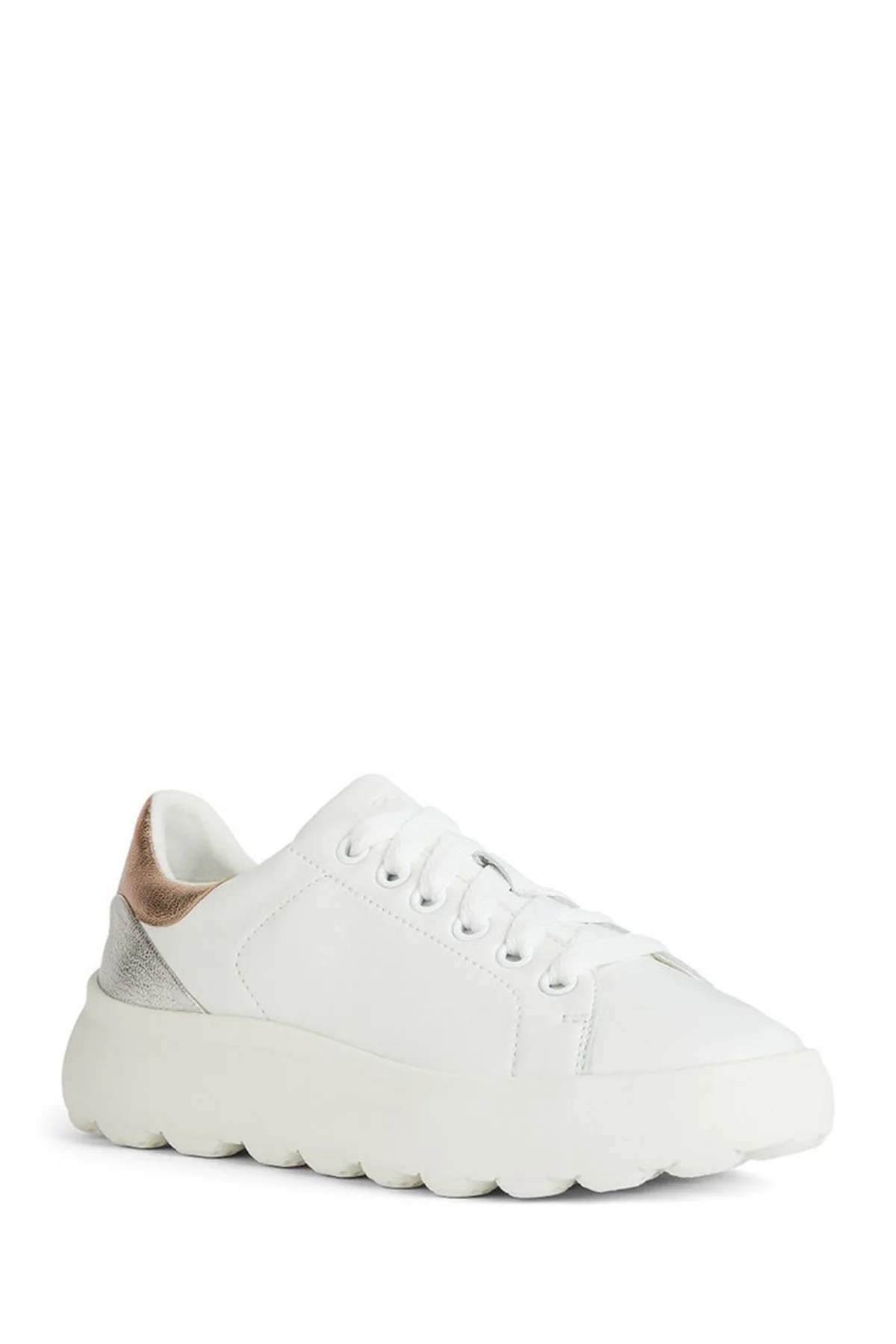 Geox Kadın Beyaz Spherica Ec4.1 Bağcıklı Deri Sneaker - Image 3
