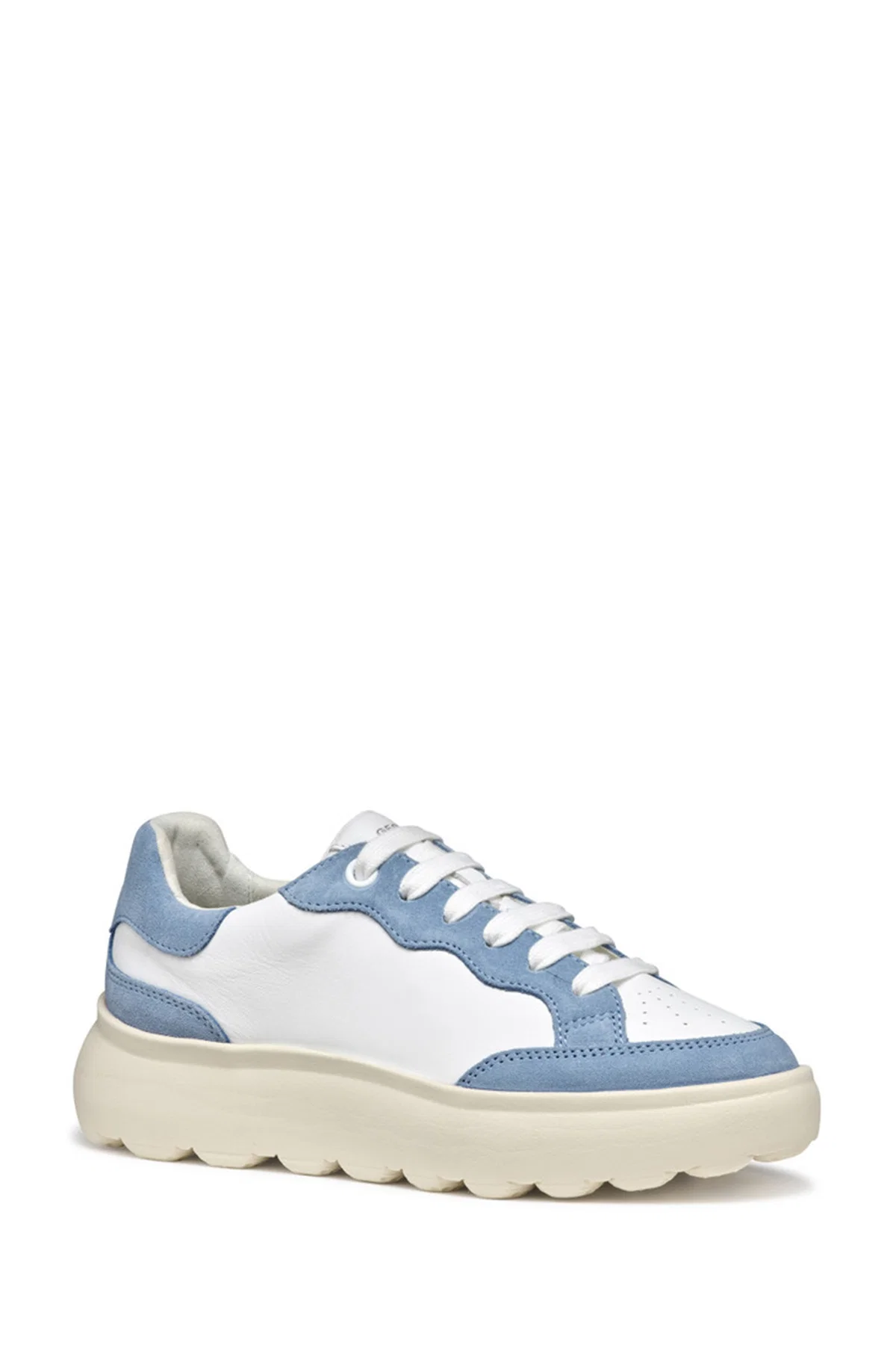 Geox Kadın Beyaz Spherica Ec4.1 Bağcıklı Kalın Tabanlı Deri Sneaker - Image 2