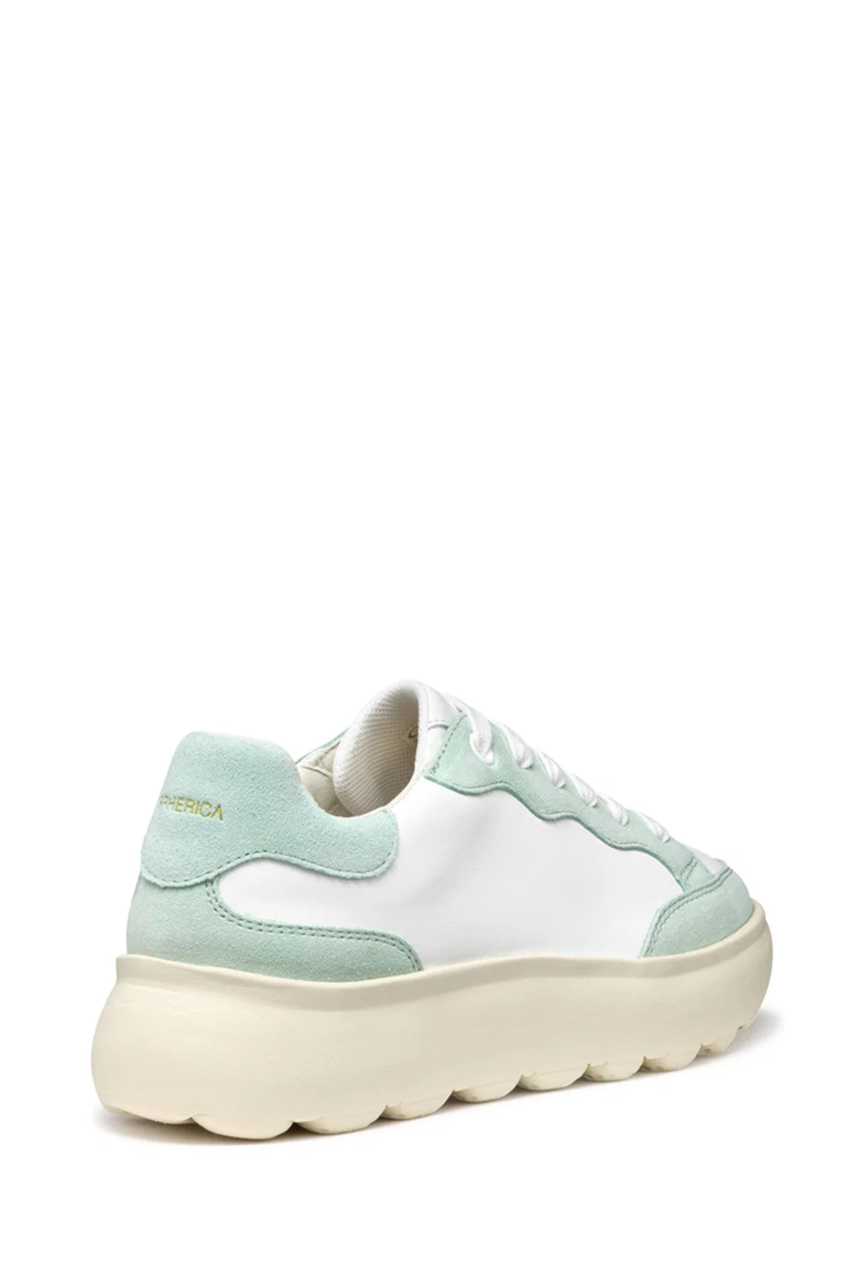 Geox Kadın Beyaz Spherica Ec4.1 Bağcıklı Kalın Tabanlı Deri Sneaker - Image 4