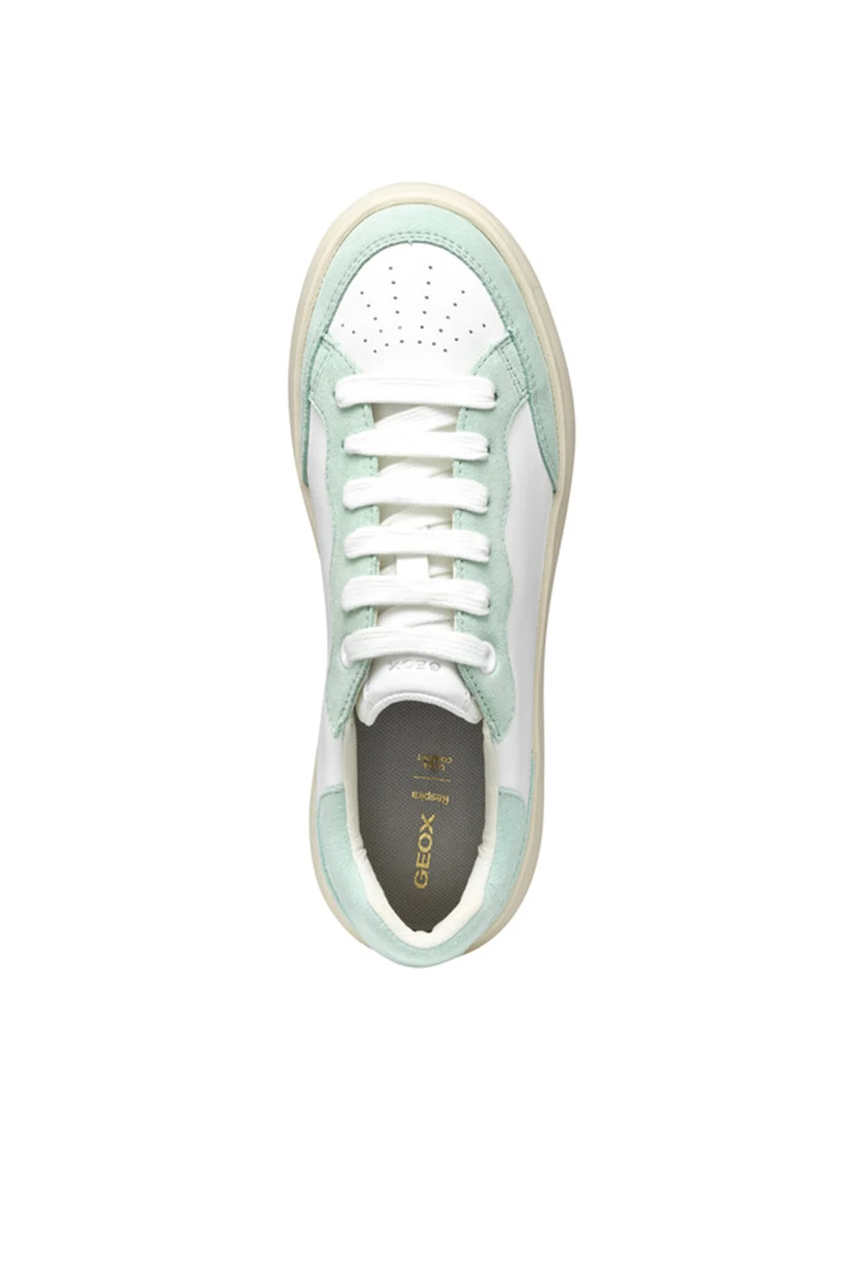 Geox Kadın Beyaz Spherica Ec4.1 Bağcıklı Kalın Tabanlı Deri Sneaker - Image 5