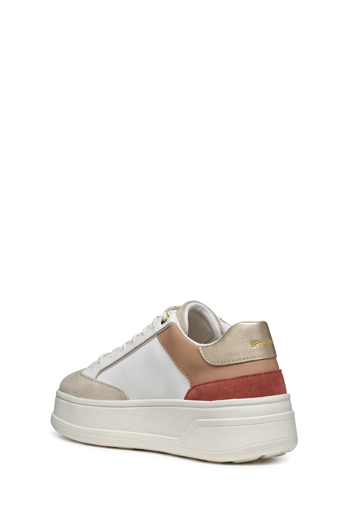 Geox Kadın Beyaz Spherica Ecub-2 Bağcıklı Deri Sneaker - Image 4