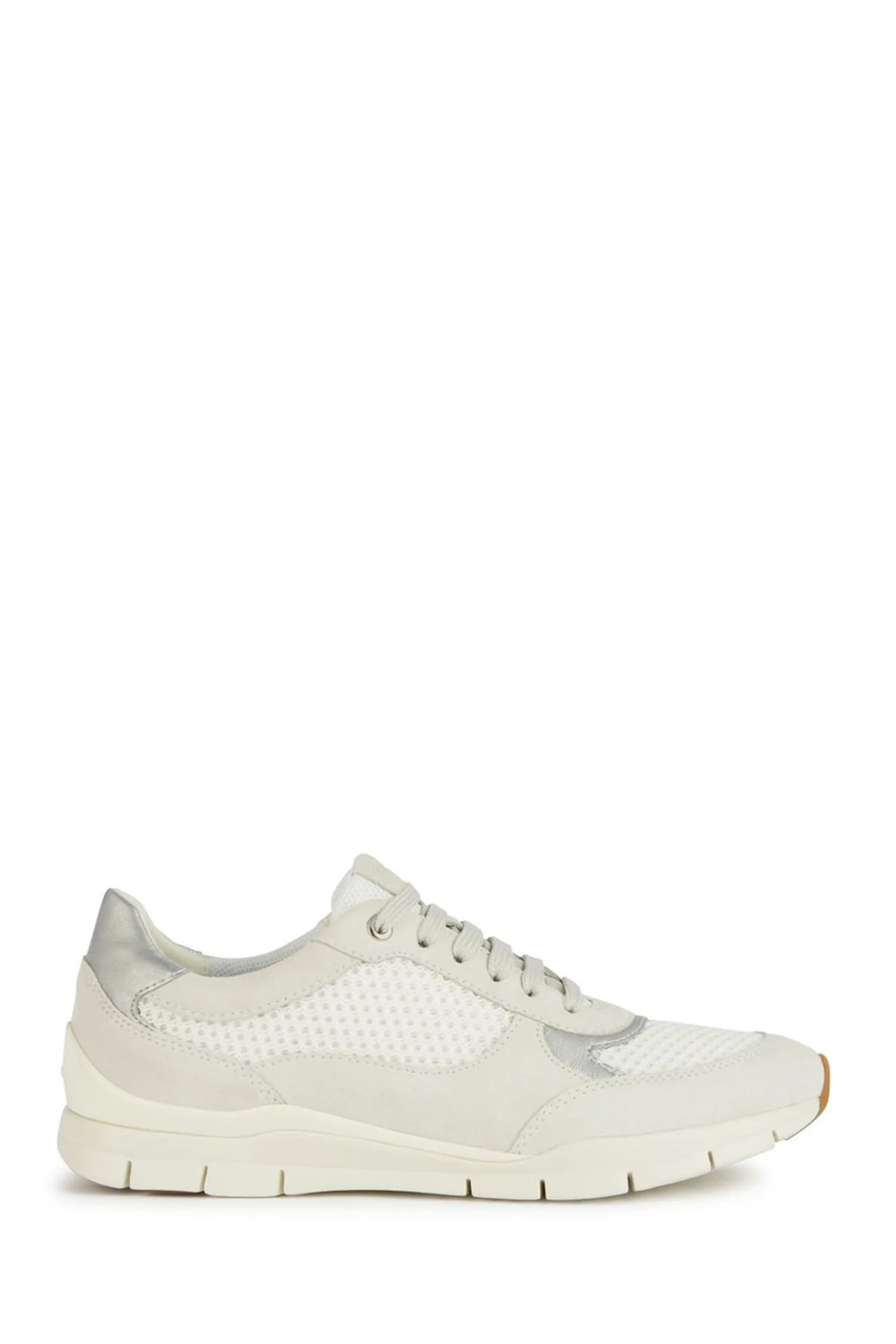 Geox Kadın Beyaz Sukie Bağcıklı Süet Deri Sneaker