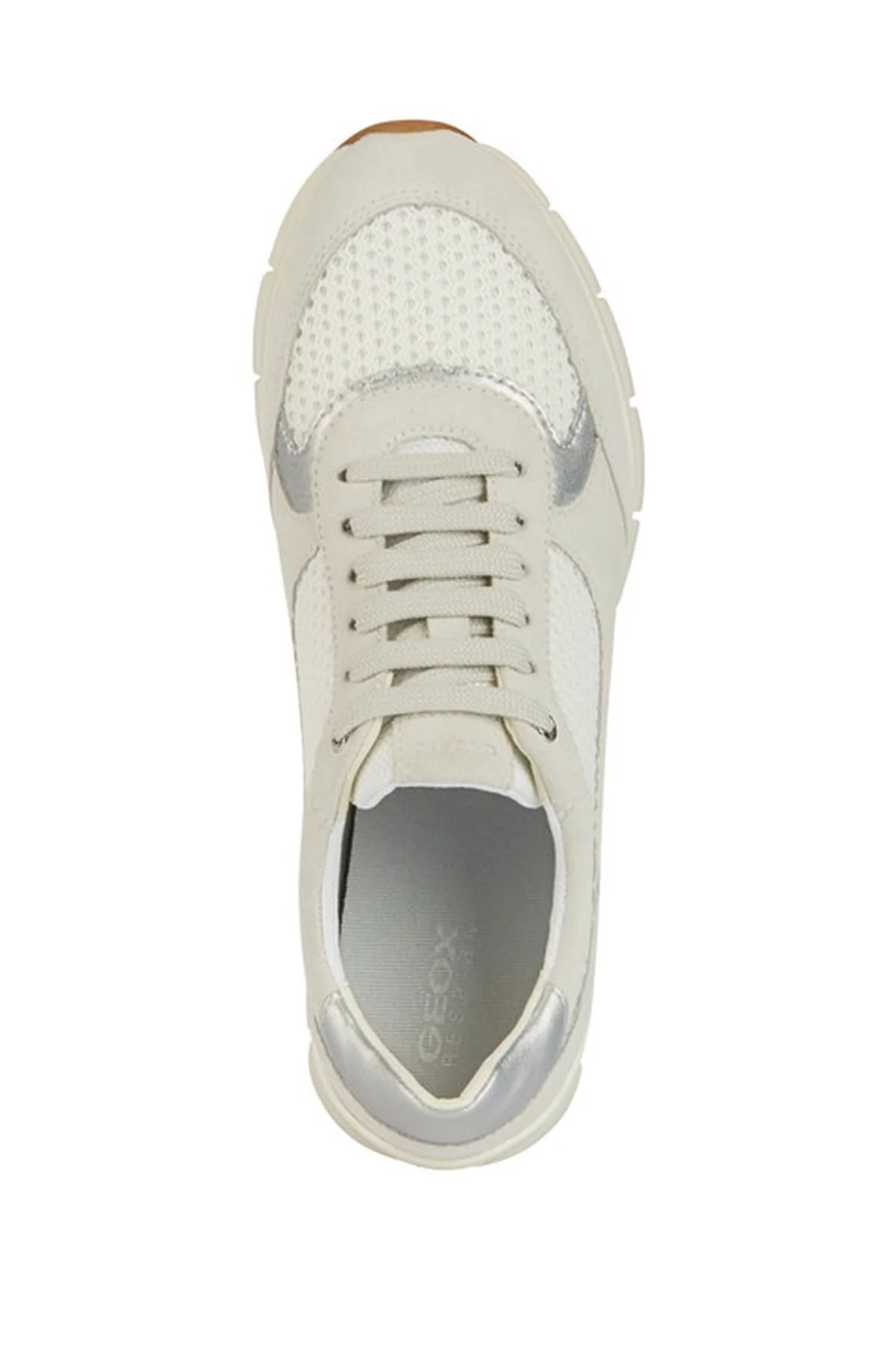 Geox Kadın Beyaz Sukie Bağcıklı Süet Deri Sneaker - Image 5