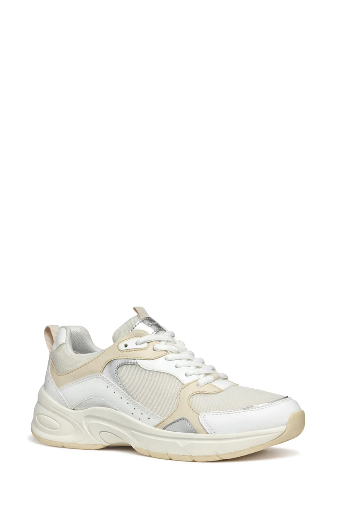 Geox Kadın Beyaz Zarvia Bağcıklı Kalın Tabanlı Deri Sneaker - Image 2