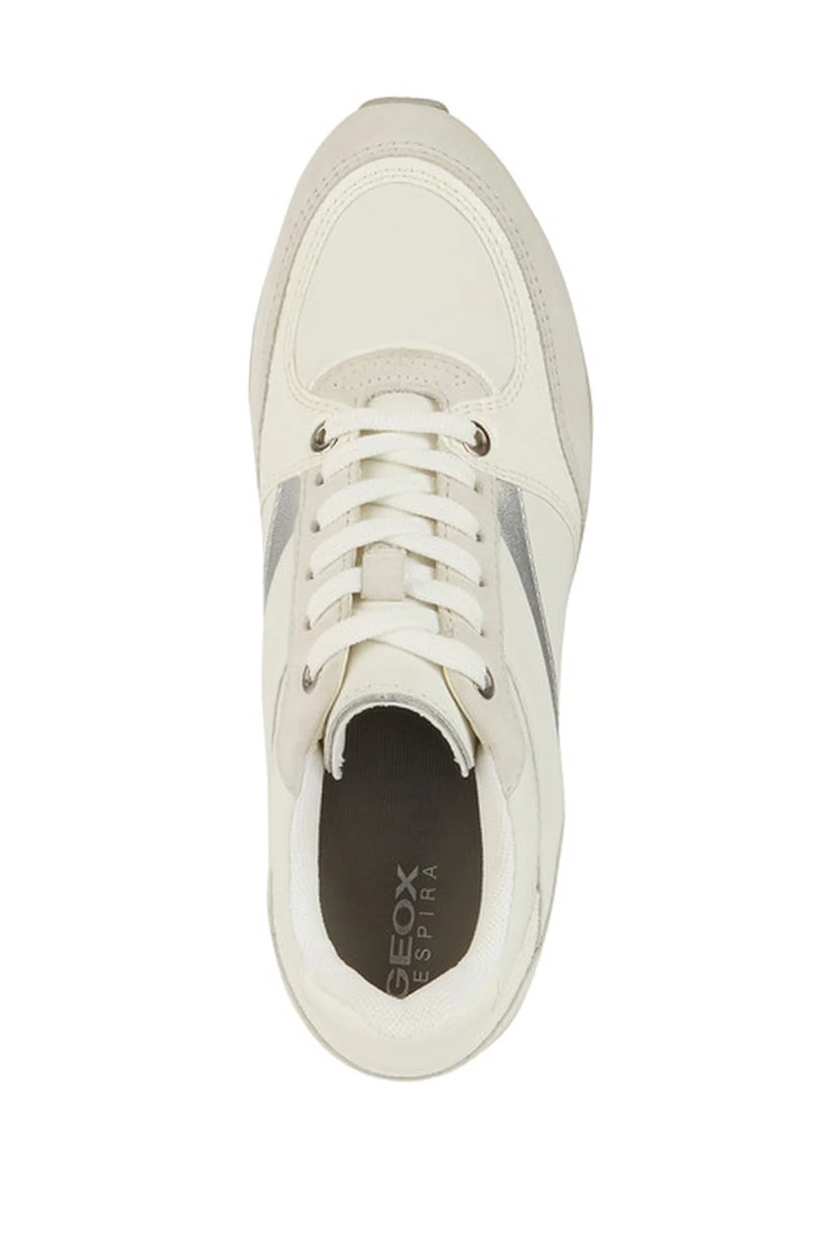 Geox Kadın Beyaz Zosma Kalın Tabanlı Bağcıklı Deri Sneaker - Image 5
