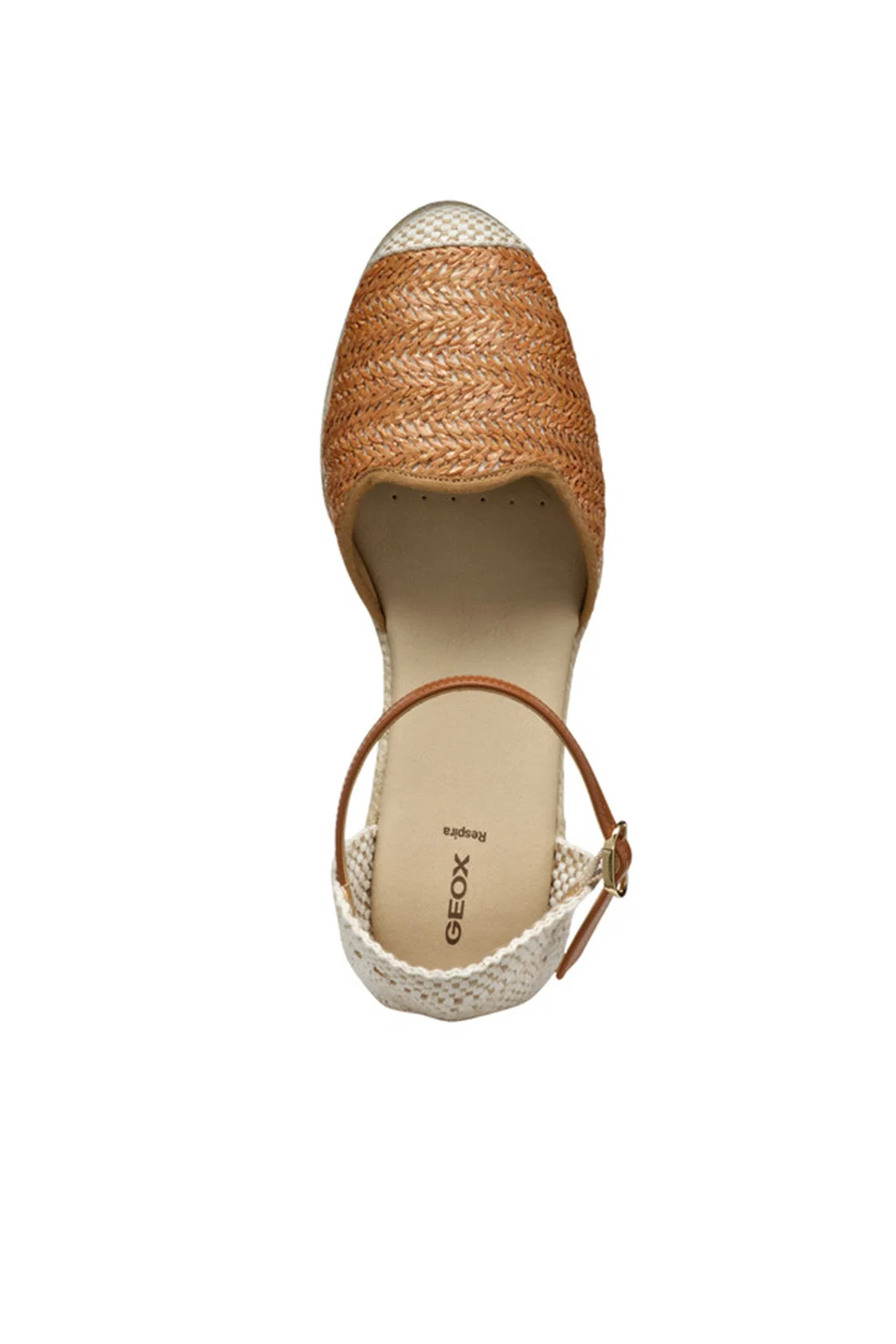 Geox Kadın Camel Gelsa Low Bilekten Tokalı Dolgu Topuklu Örgülü Deri Espadril - Image 5
