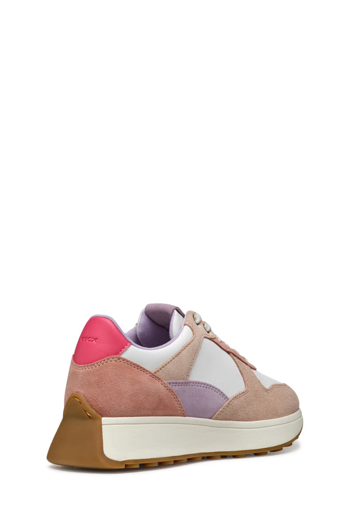 Geox Kadın Çok Renkli D Amabel A - Nappa + Suede Bağcıklı Deri Sneaker - Image 4