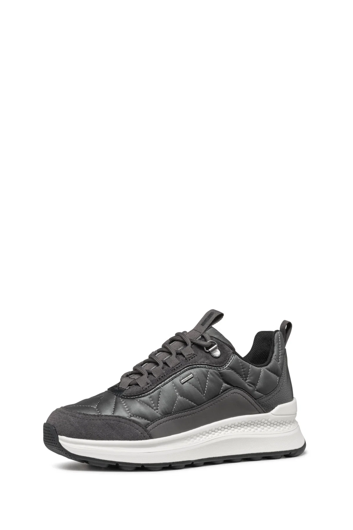 Geox Kadın Gri Bağcıklı Kalın Tabanlı Kumaş Sneaker - Image 4