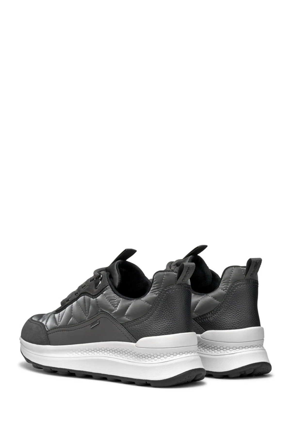 Geox Kadın Gri Bağcıklı Kalın Tabanlı Kumaş Sneaker - Image 5