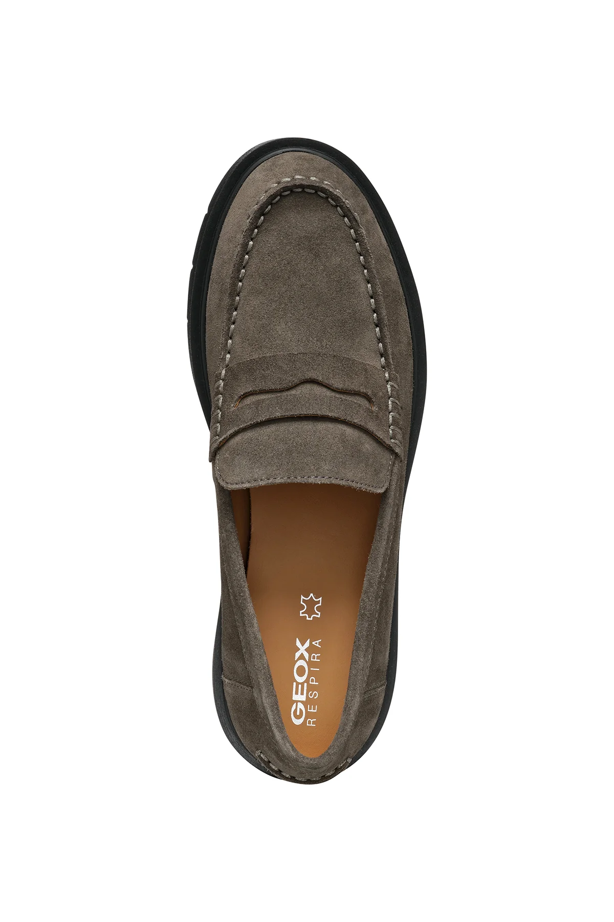 Geox Kadın Gri Spherica Ec1 Süet Deri Maskülen Loafer - Image 5