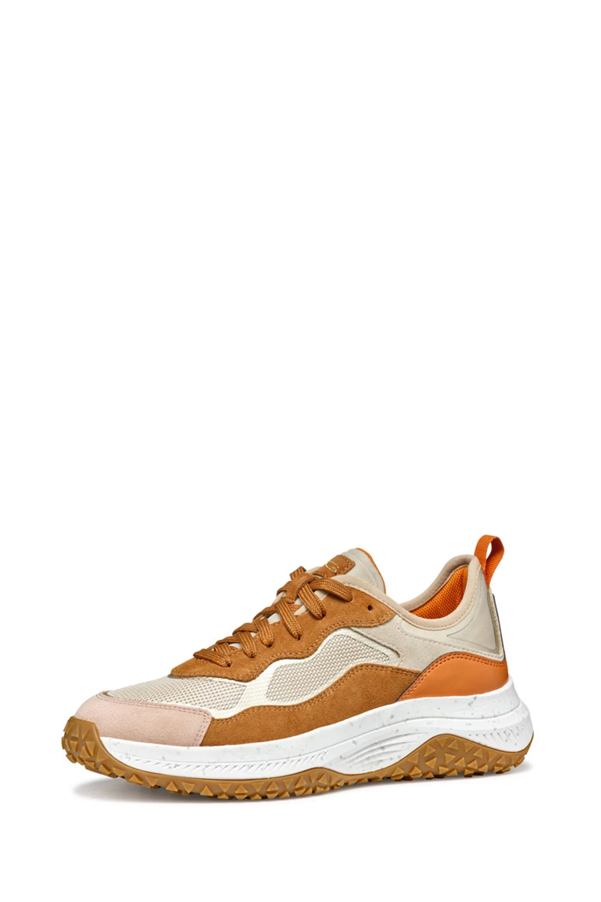 Geox Kadın Kahverengi Oliviera + Grip Bağcıklı Kalın Tabanlı Deri Sneaker - Image 2