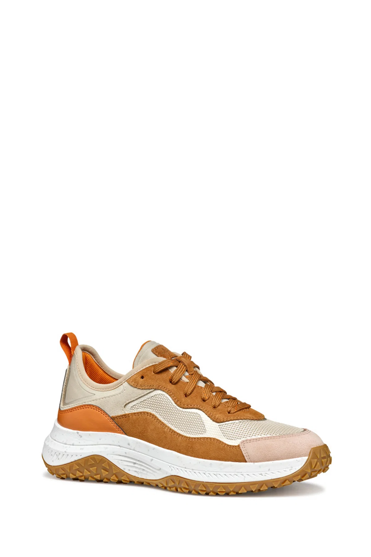 Geox Kadın Kahverengi Oliviera + Grip Bağcıklı Kalın Tabanlı Deri Sneaker - Image 3