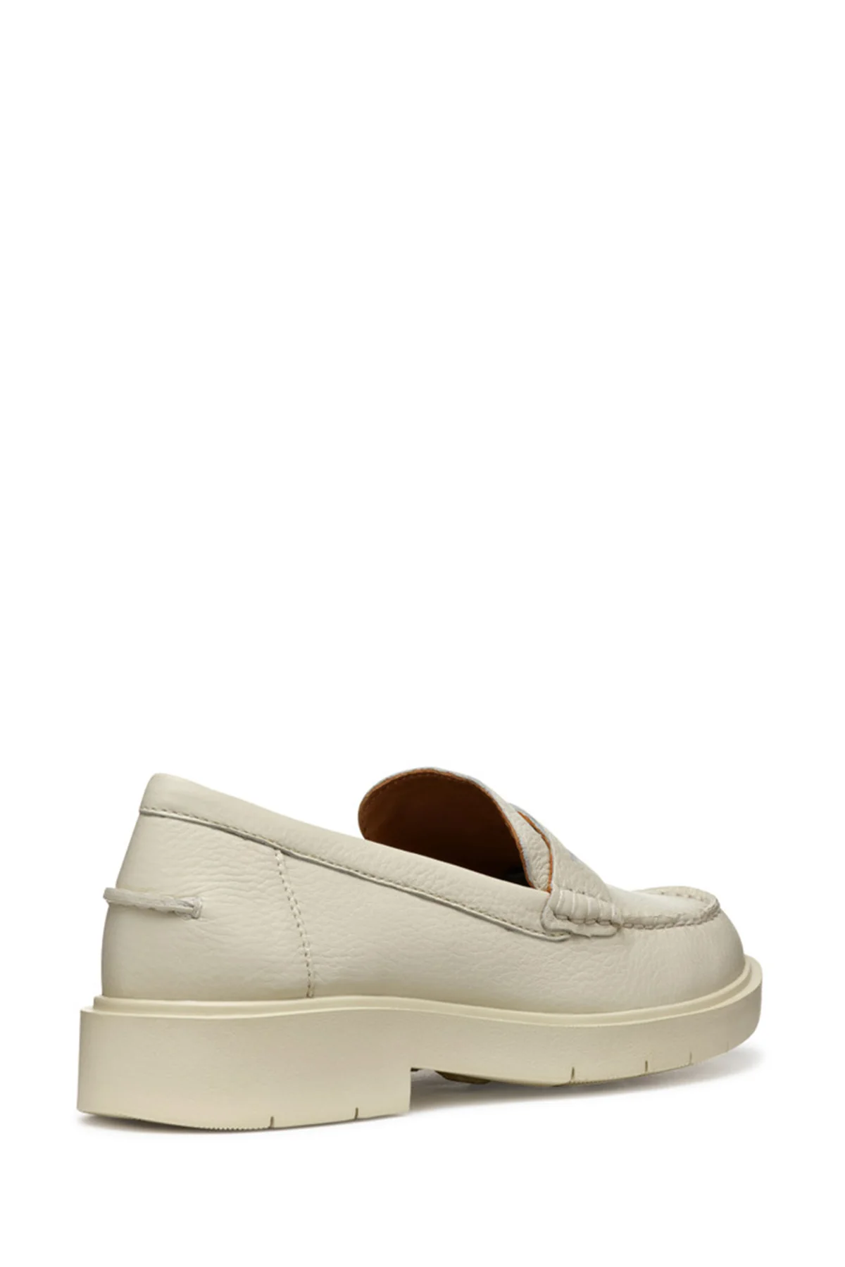 Geox Kadın Krem D Spherica Ec1 Deri Maskülen Loafer - Image 4