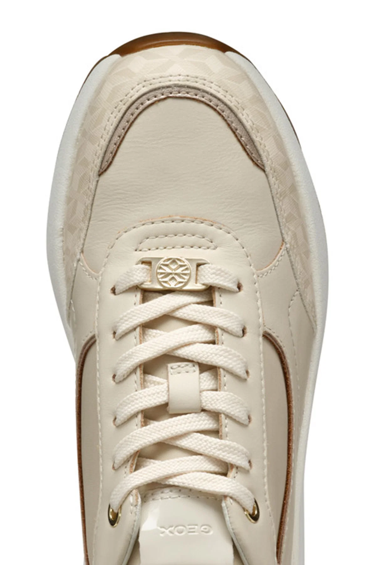 Geox Kadın Krem D Spherica Ec13 A - Nap + Pr.Syn Bağcıklı Dolgu Topuklu Sneaker - Image 8