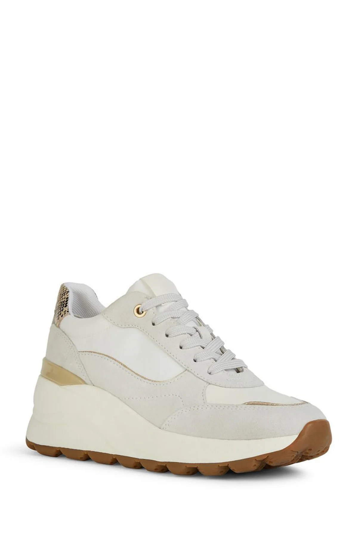 Geox Kadın Krem Spherica Ec11 Kalın Tabanlı Bağcıklı Süet Deri Sneaker - Image 3