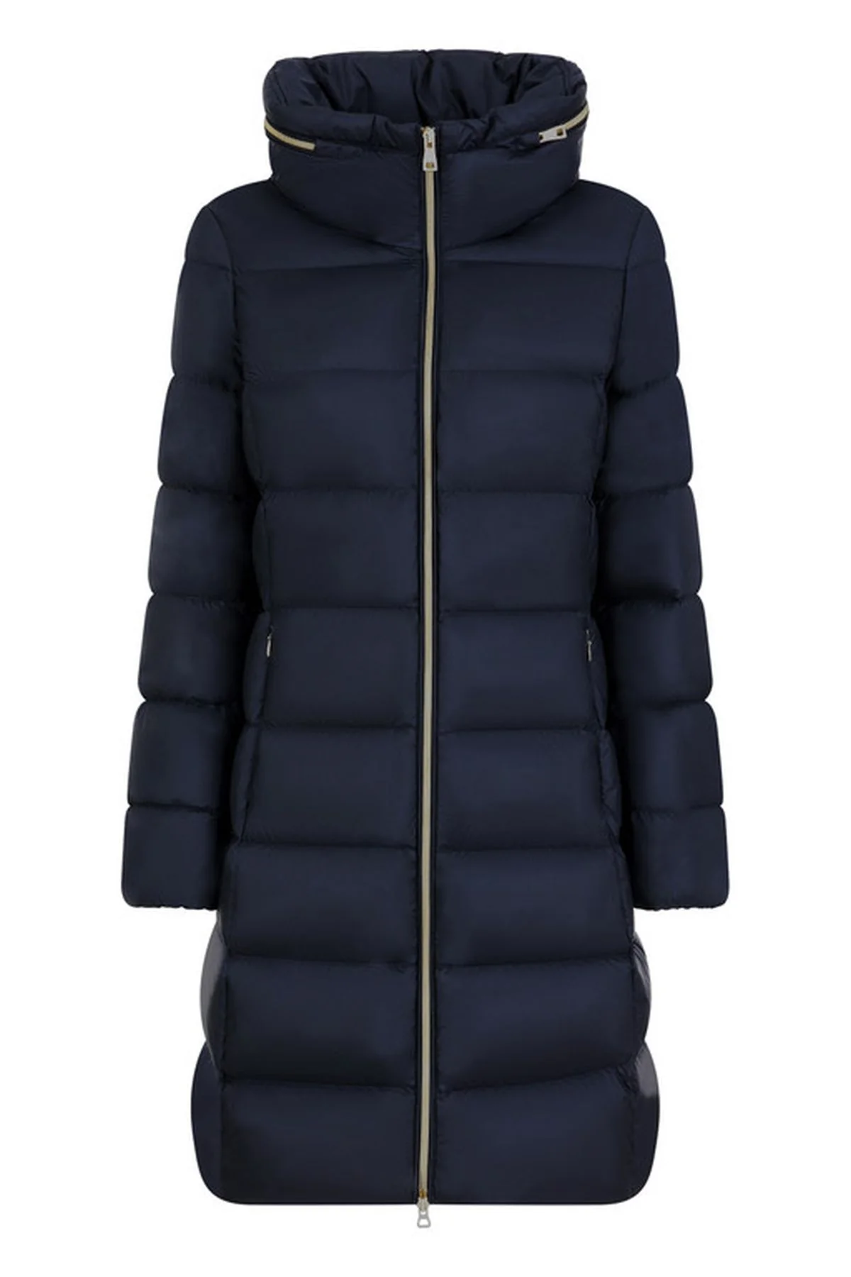 Geox Kadın Lacivert Charlene Slim Fit Kapüşonlu Uzun Mont
