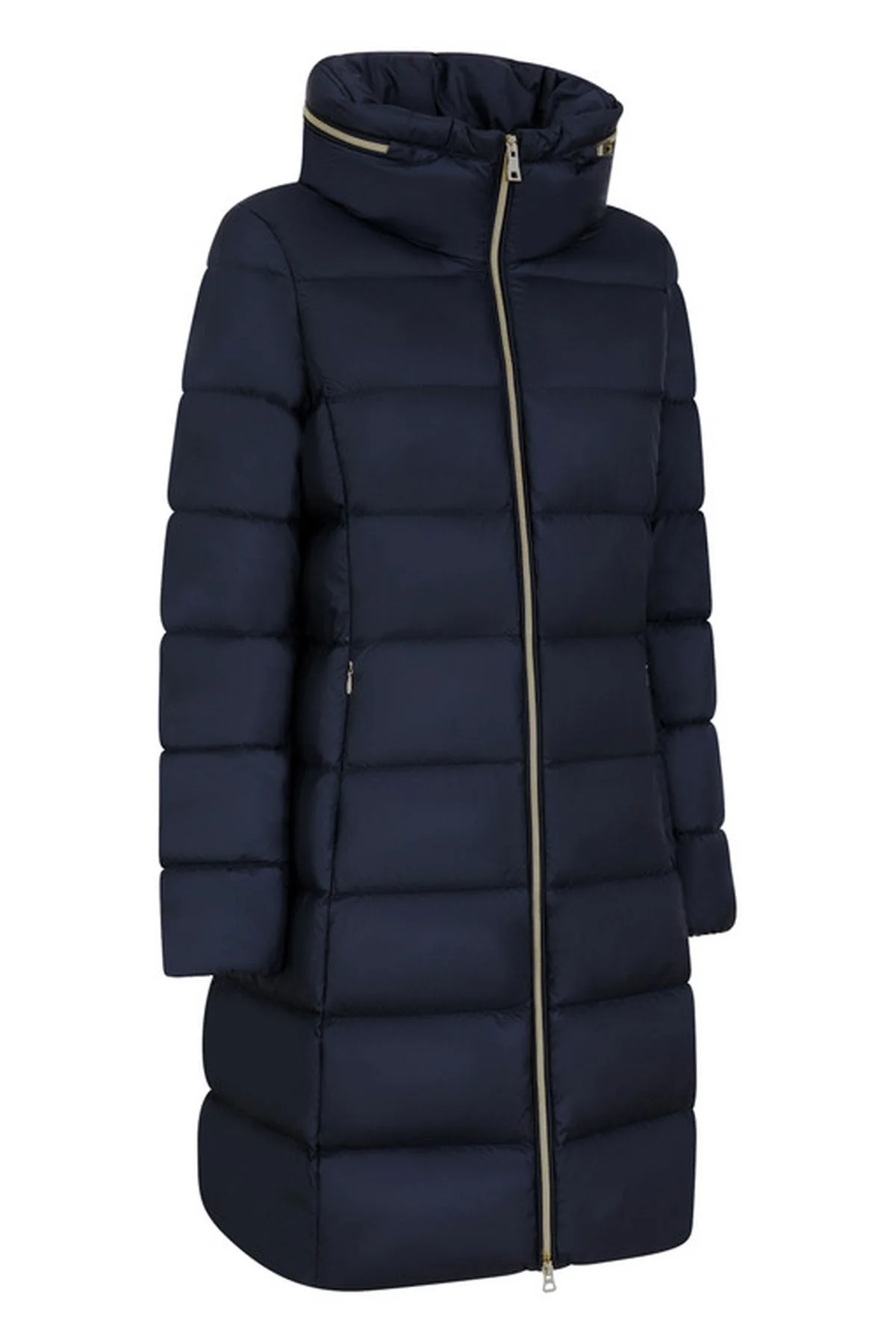 Geox Kadın Lacivert Charlene Slim Fit Kapüşonlu Uzun Mont - Image 2