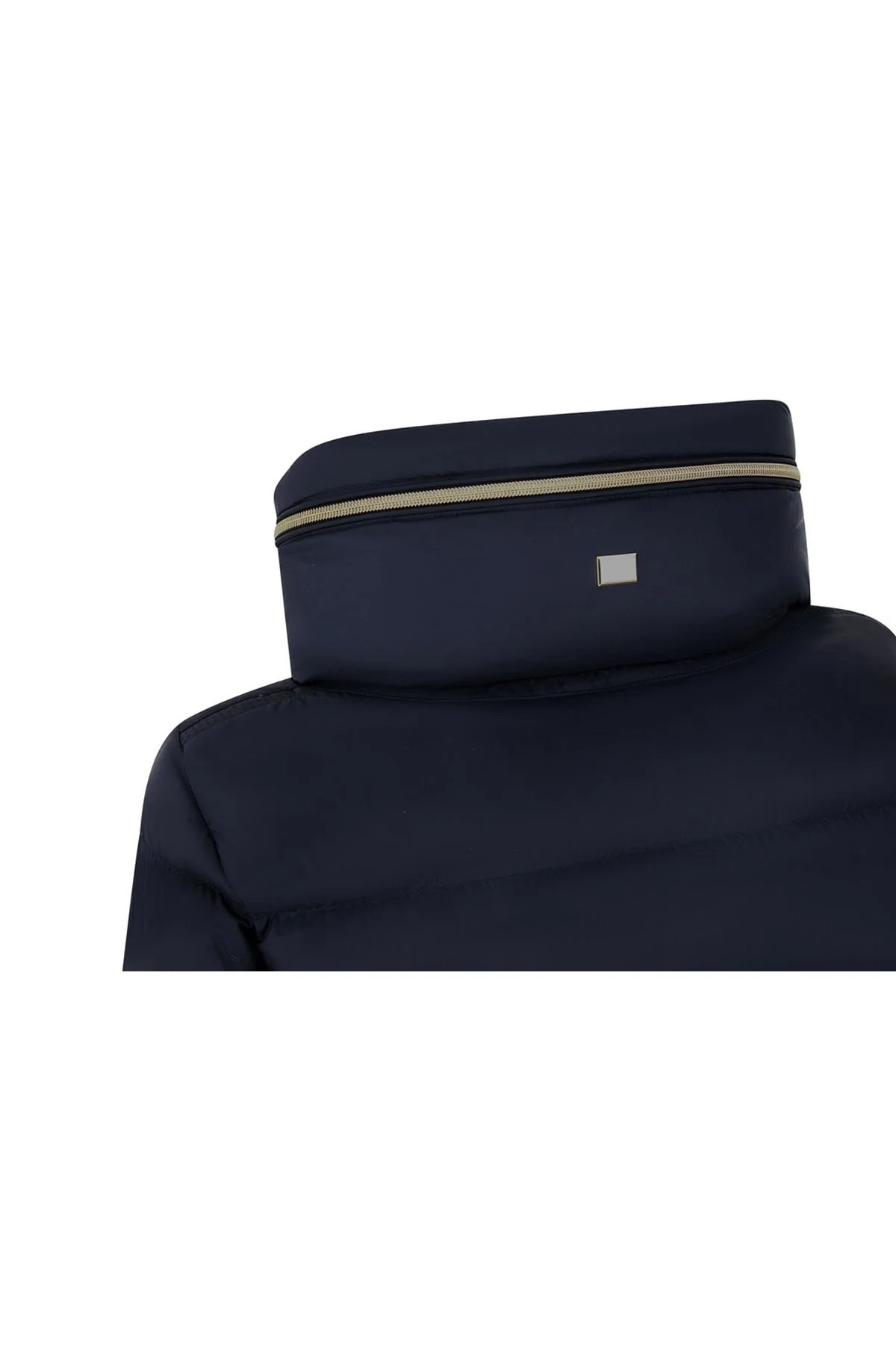 Geox Kadın Lacivert Charlene Slim Fit Kapüşonlu Uzun Mont - Image 4