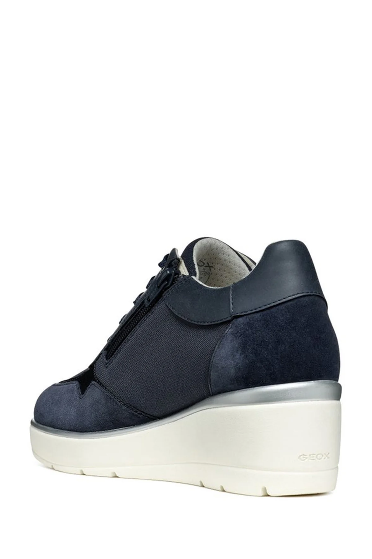 Geox Kadın Lacivert Ilde Kalın Tabanlı Bağcıklı Deri Sneaker - Image 2