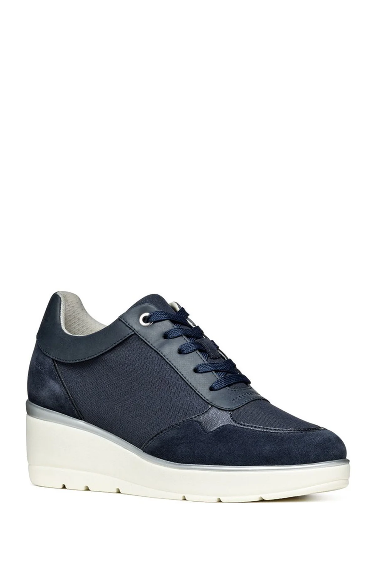 Geox Kadın Lacivert Ilde Kalın Tabanlı Bağcıklı Deri Sneaker - Image 3
