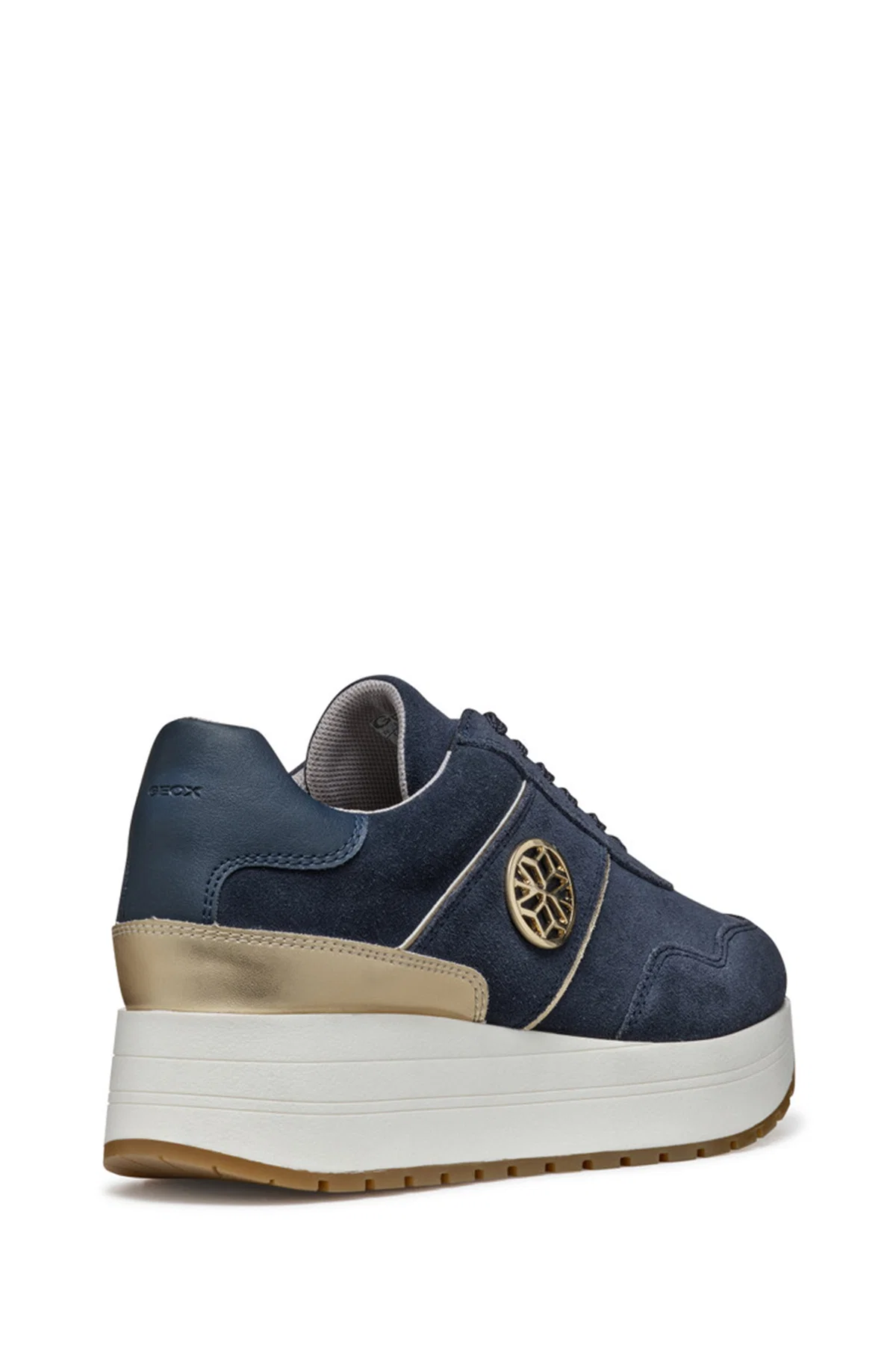 Geox Kadın Lacivert  Low-Top Bağcıklı Kalın Tabanlı Süet Deri Sneaker - Image 5
