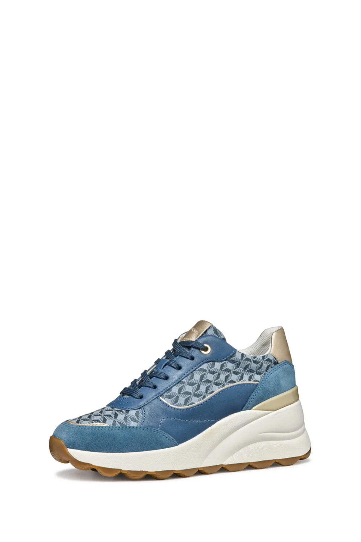 Geox Kadın Mavi D Spherica Ec13 A - Nap + Emb.Te Bağcıklı Dolgu Topuklu Sneaker - Image 2