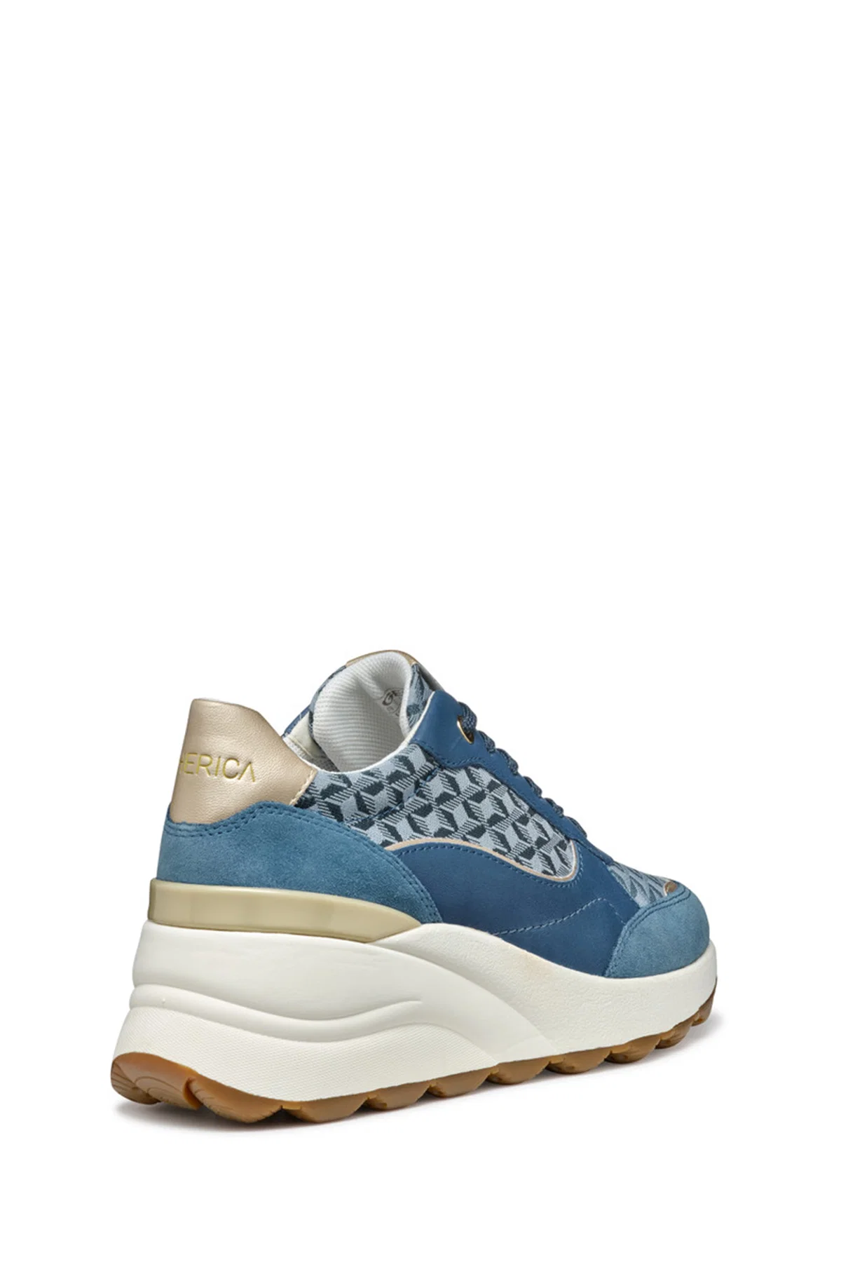 Geox Kadın Mavi D Spherica Ec13 A - Nap + Emb.Te Bağcıklı Dolgu Topuklu Sneaker - Image 5