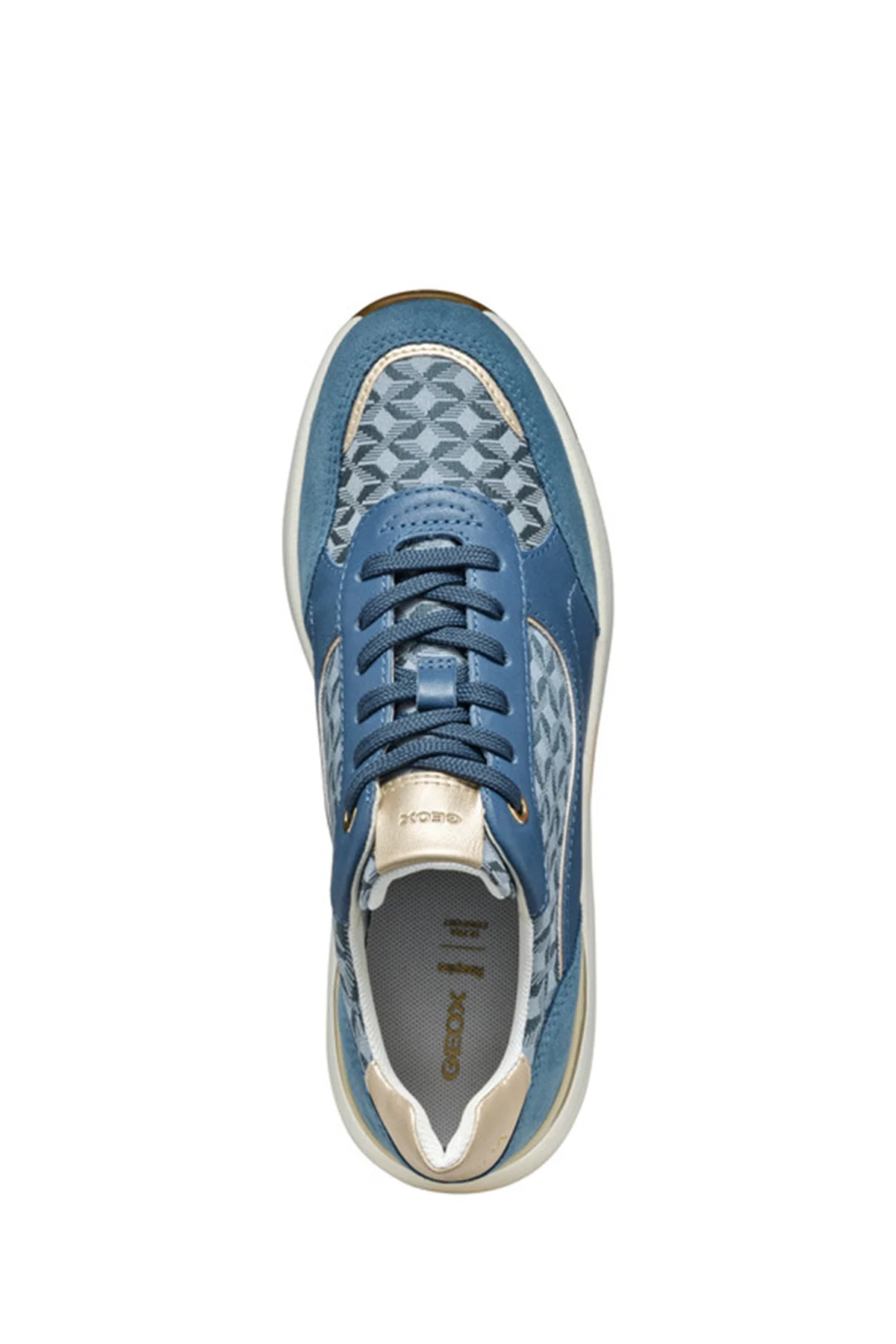 Geox Kadın Mavi D Spherica Ec13 A - Nap + Emb.Te Bağcıklı Dolgu Topuklu Sneaker - Image 6