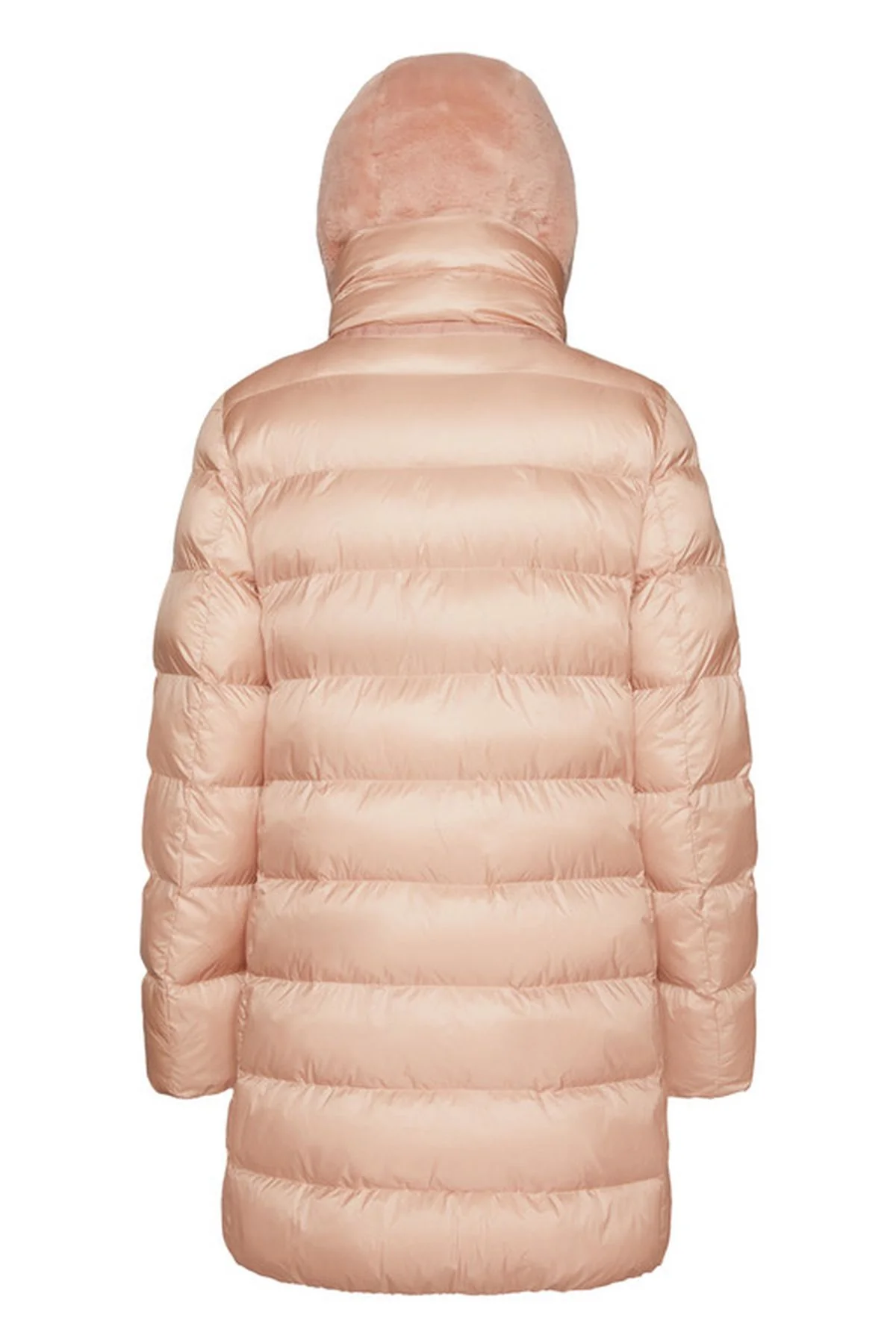 Geox Kadın Pembe Desya Çift Yakalı Kapüşonlu Kürklü Kaban - Image 3