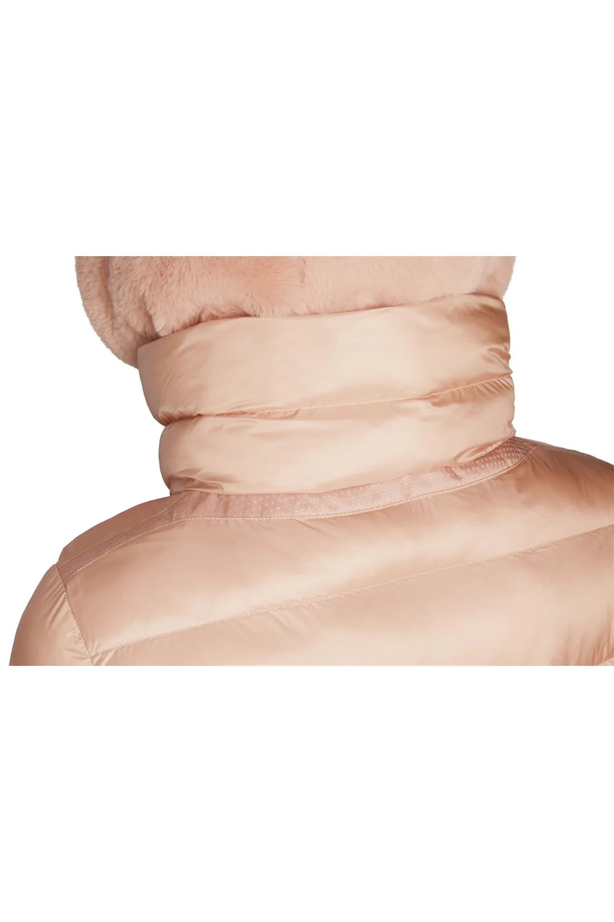 Geox Kadın Pembe Desya Çift Yakalı Kapüşonlu Kürklü Kaban - Image 4