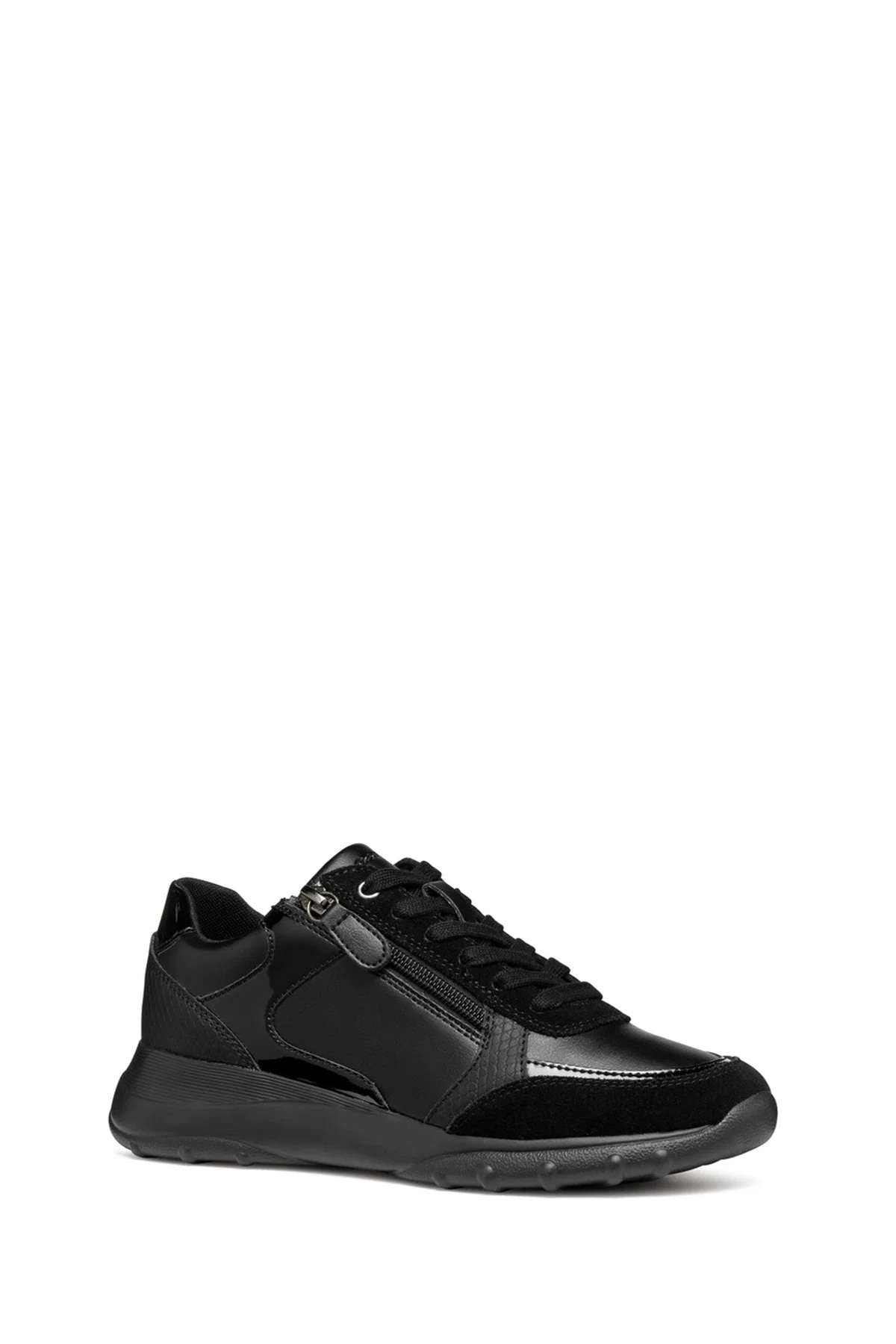 Geox Kadın Siyah Bağcıklı Kalın Tabanlı Deri Sneaker - Image 6