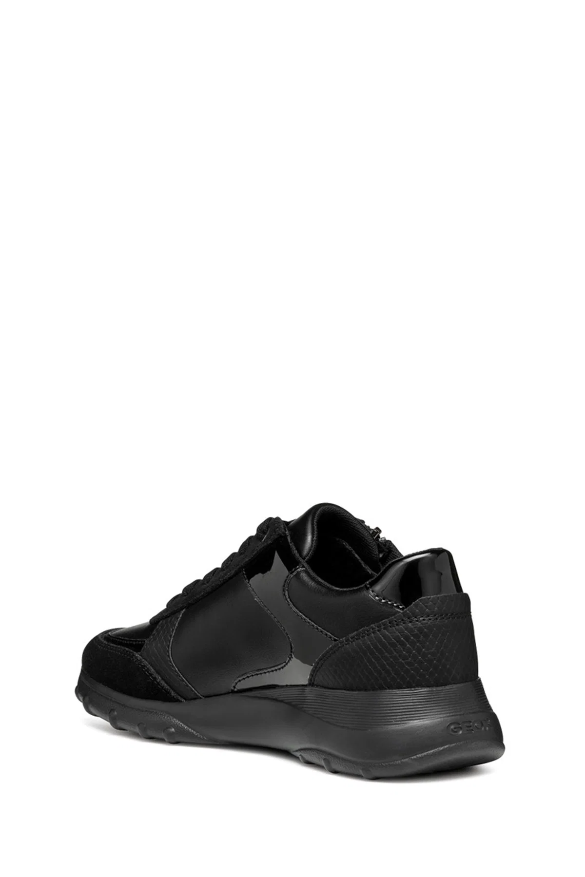 Geox Kadın Siyah Bağcıklı Kalın Tabanlı Deri Sneaker - Image 7