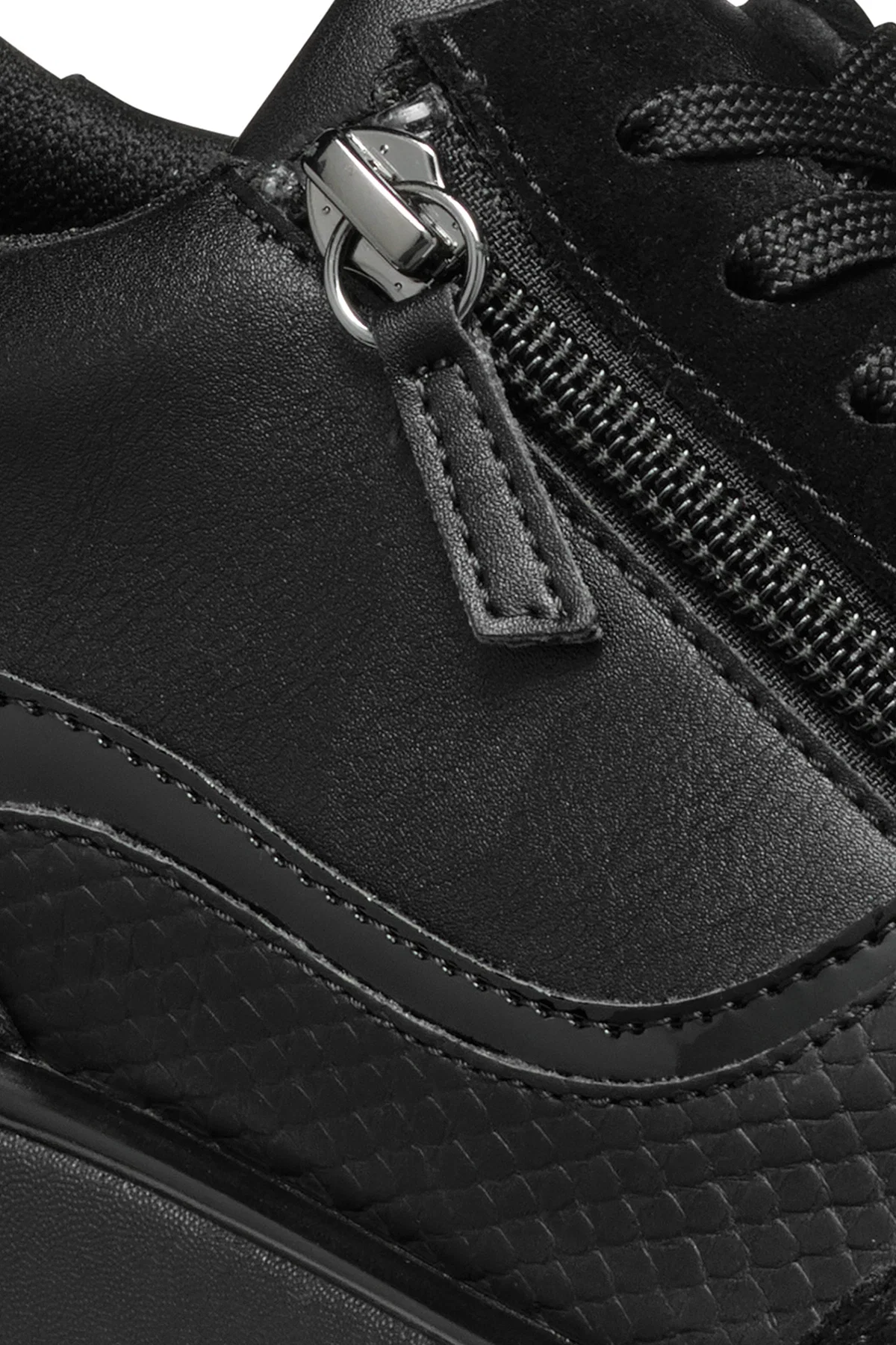 Geox Kadın Siyah D Ilde Bağcıklı Dolgu Topuklu Sneaker - Image 8
